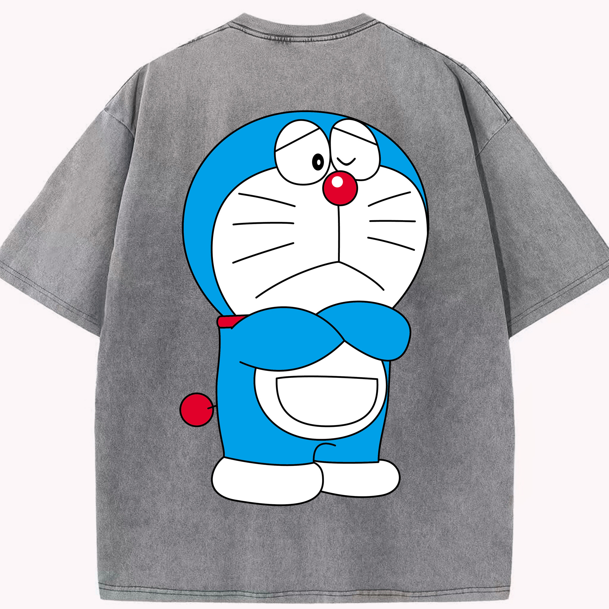 （画像用） ドラえもん Doraemon 綿100% ヴィンテージ風 半袖Tシャツ（背面プリント）