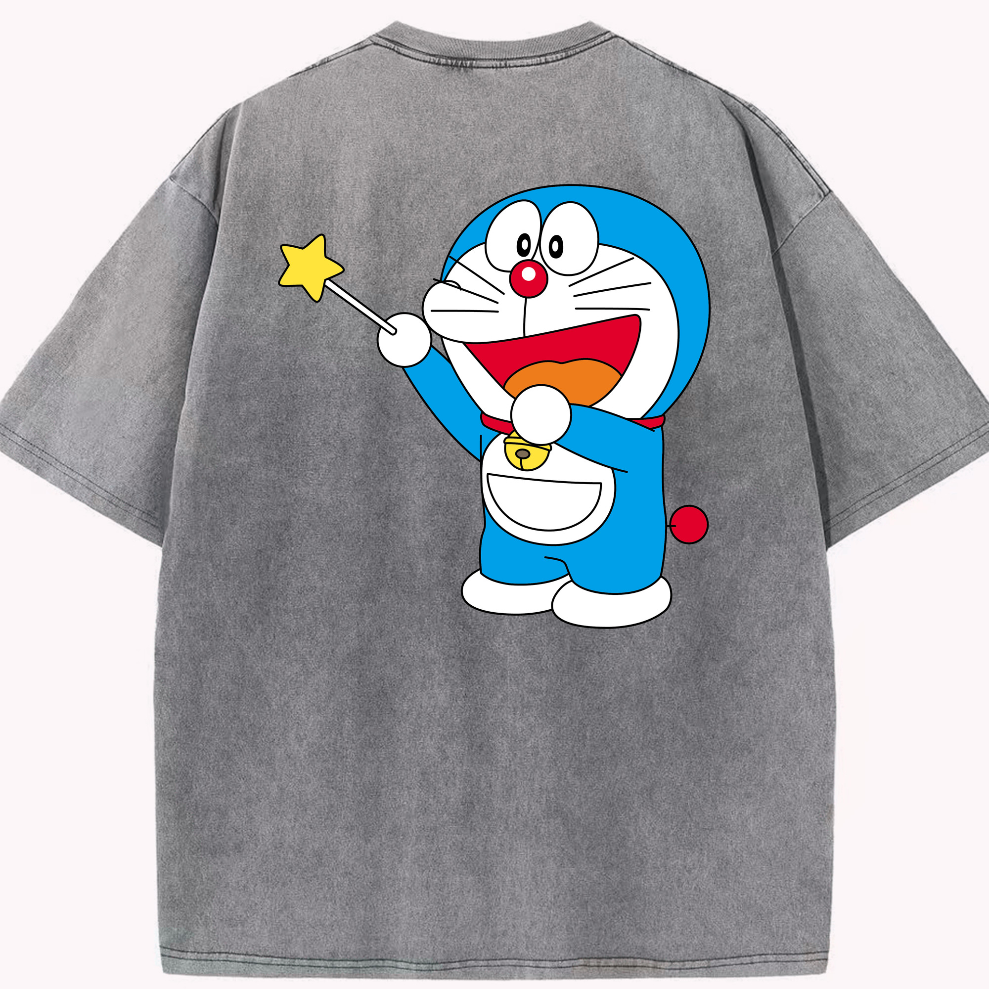 （画像用） ドラえもん Doraemon 綿100% ヴィンテージ風 半袖Tシャツ（背面プリント）