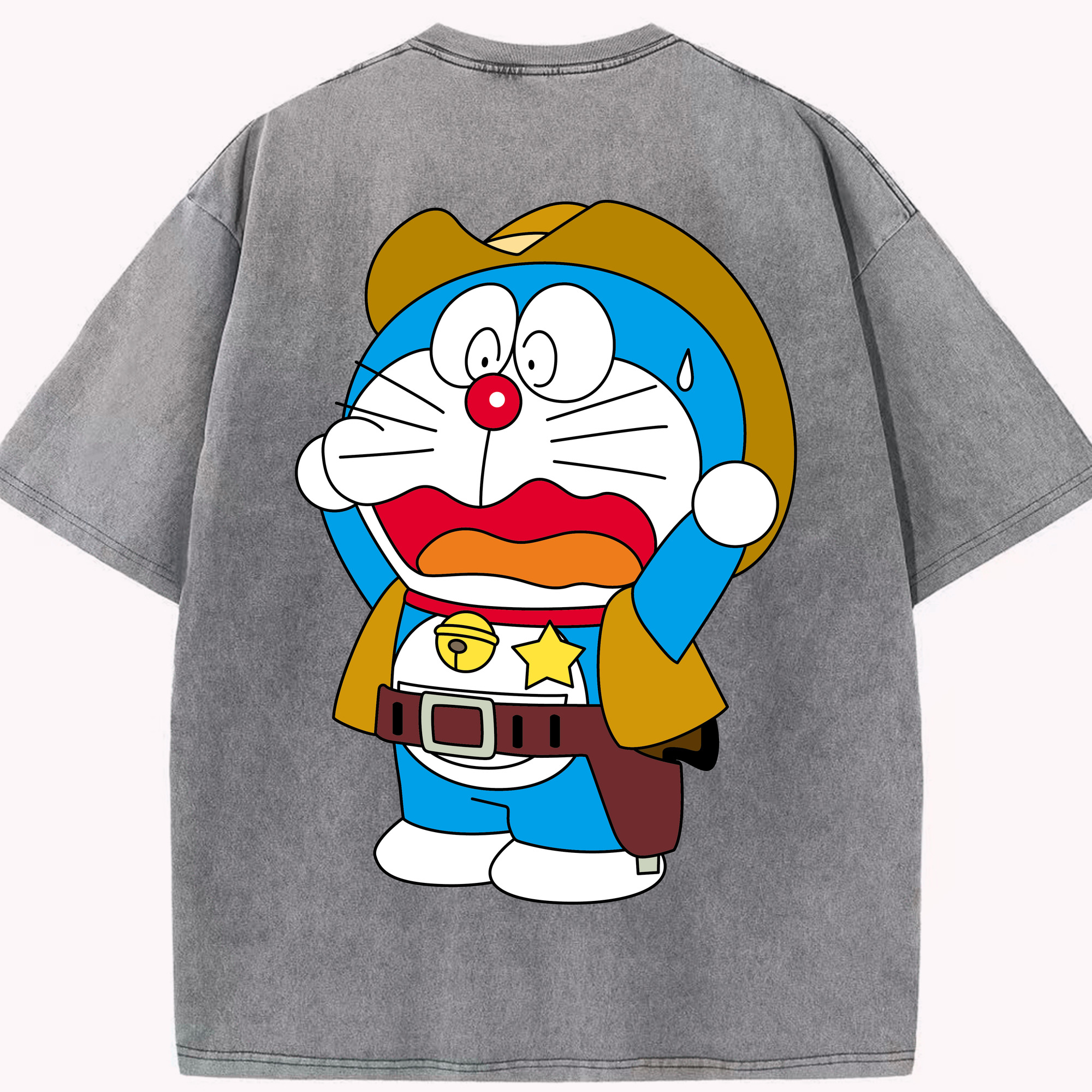（画像用） ドラえもん Doraemon 綿100% ヴィンテージ風 半袖Tシャツ（背面プリント）