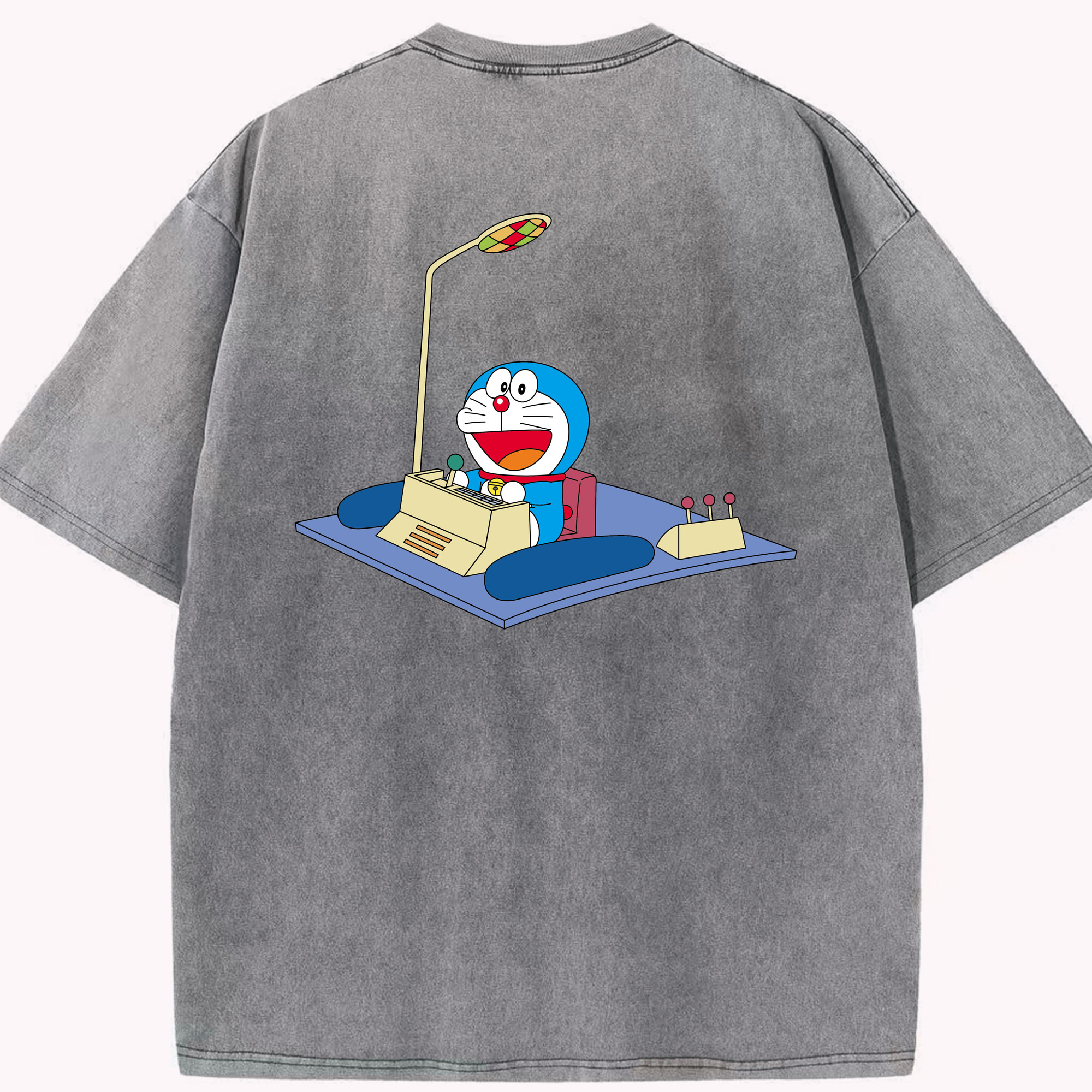 （画像用） ドラえもん Doraemon 綿100% ヴィンテージ風 半袖Tシャツ（背面プリント）