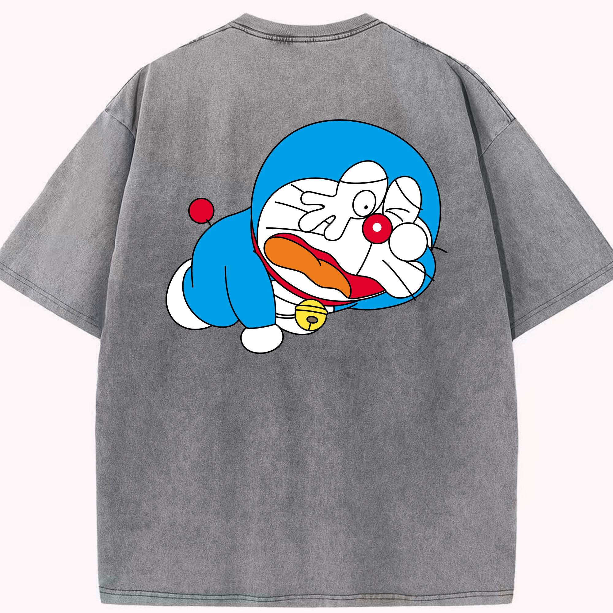 （画像用） ドラえもん Doraemon 綿100% ヴィンテージ風 半袖Tシャツ（背面プリント）
