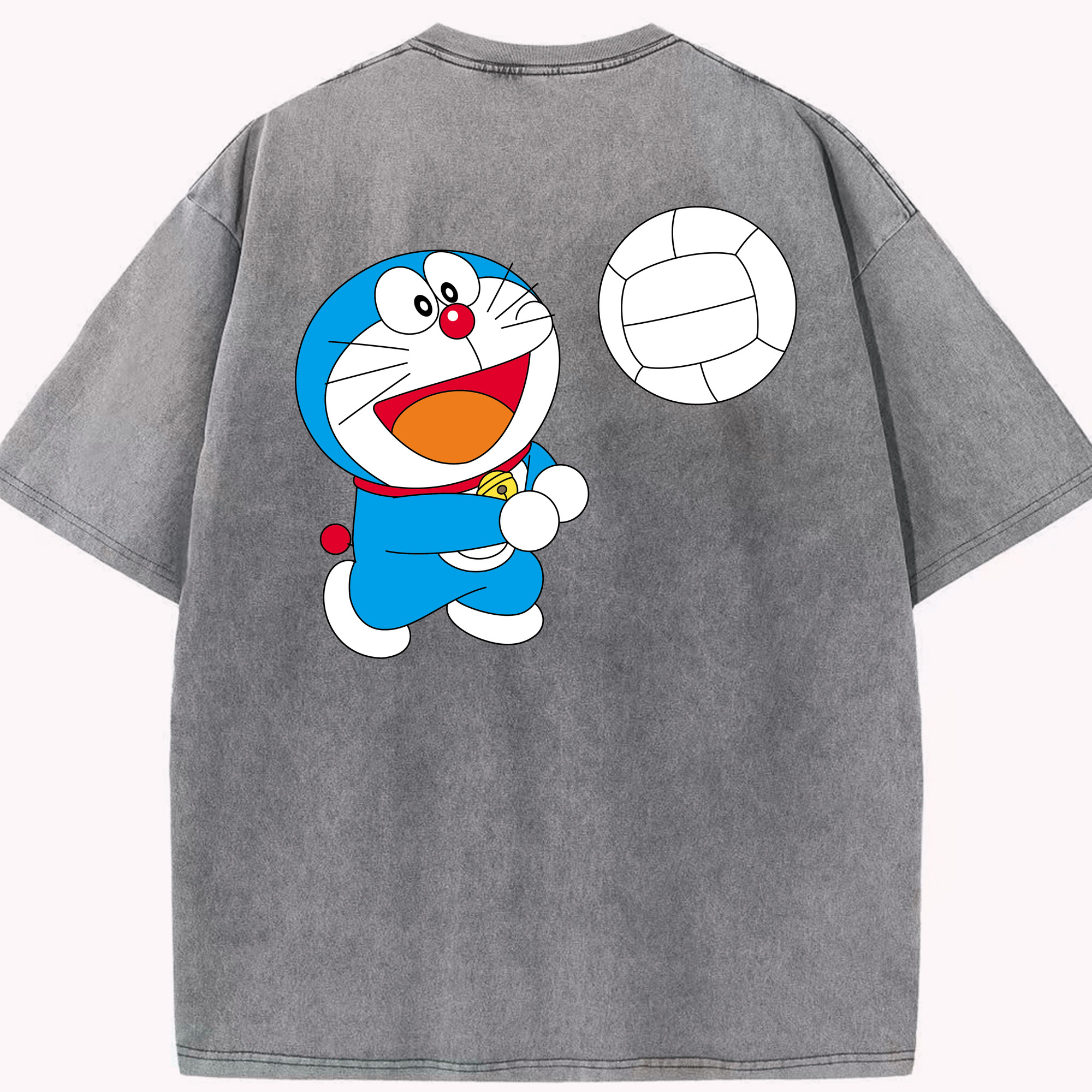（画像用） ドラえもん Doraemon 綿100% ヴィンテージ風 半袖Tシャツ（背面プリント）