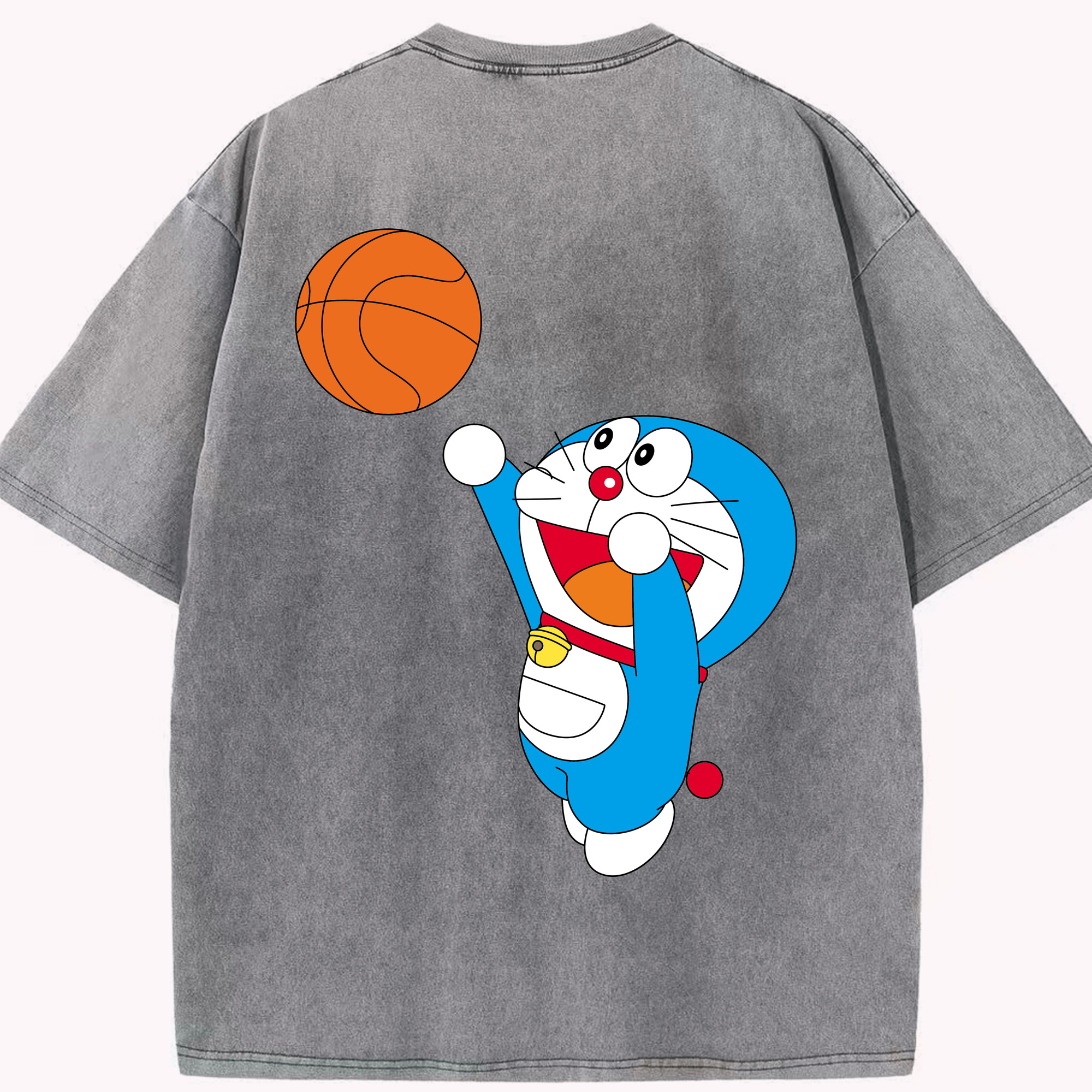 （画像用） ドラえもん Doraemon 綿100% ヴィンテージ風 半袖Tシャツ（背面プリント）