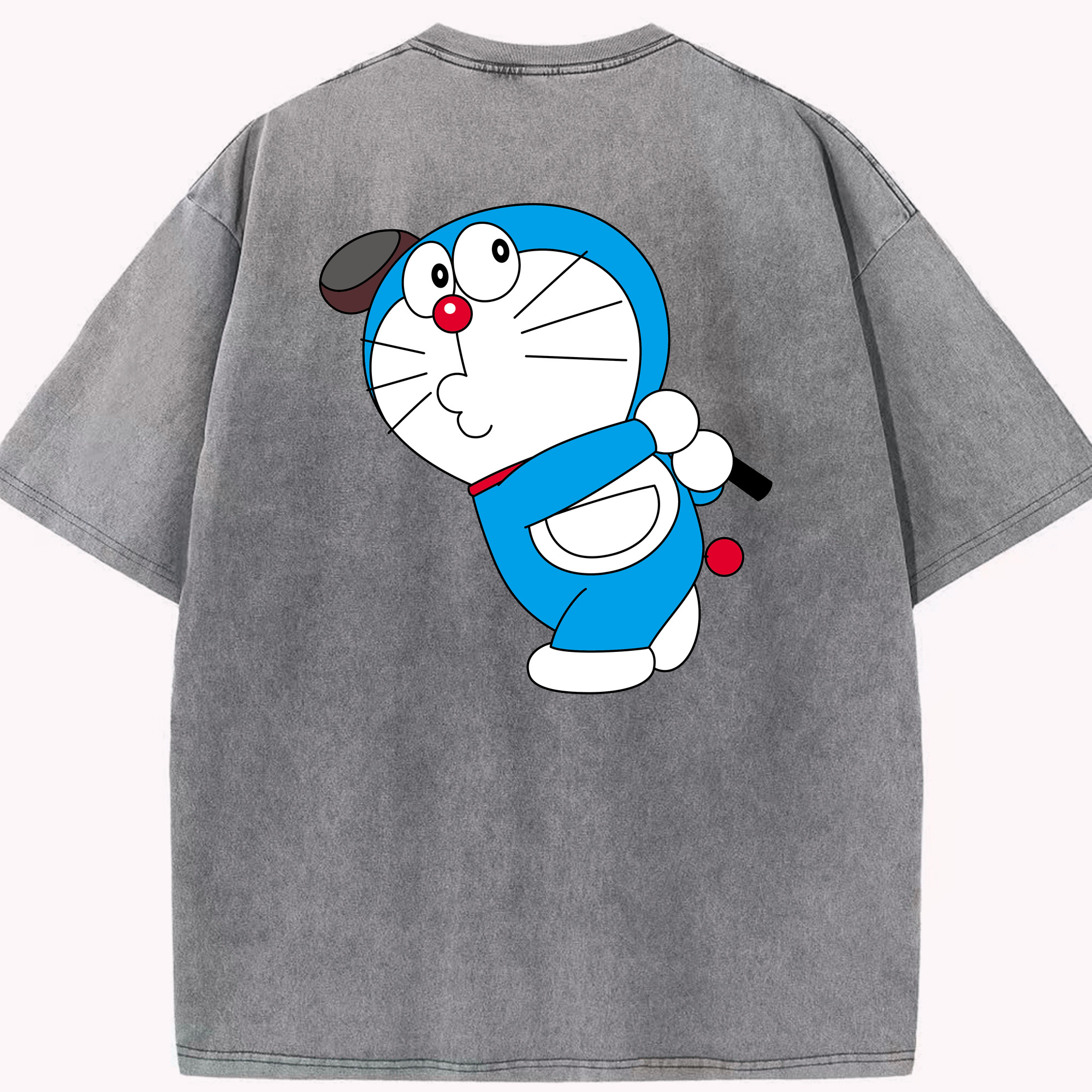 （画像用） ドラえもん Doraemon 綿100% ヴィンテージ風 半袖Tシャツ（背面プリント）