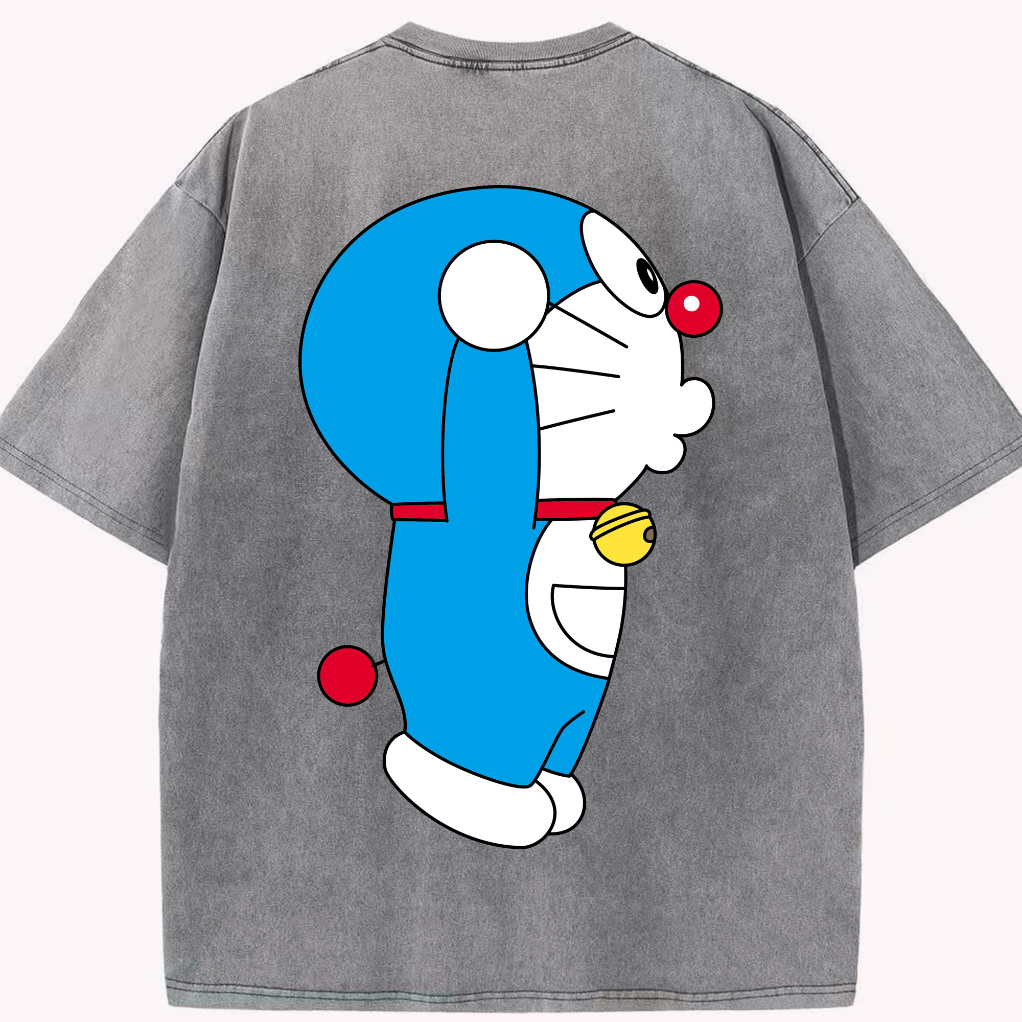 （画像用） ドラえもん Doraemon 綿100% ヴィンテージ風 半袖Tシャツ（背面プリント）