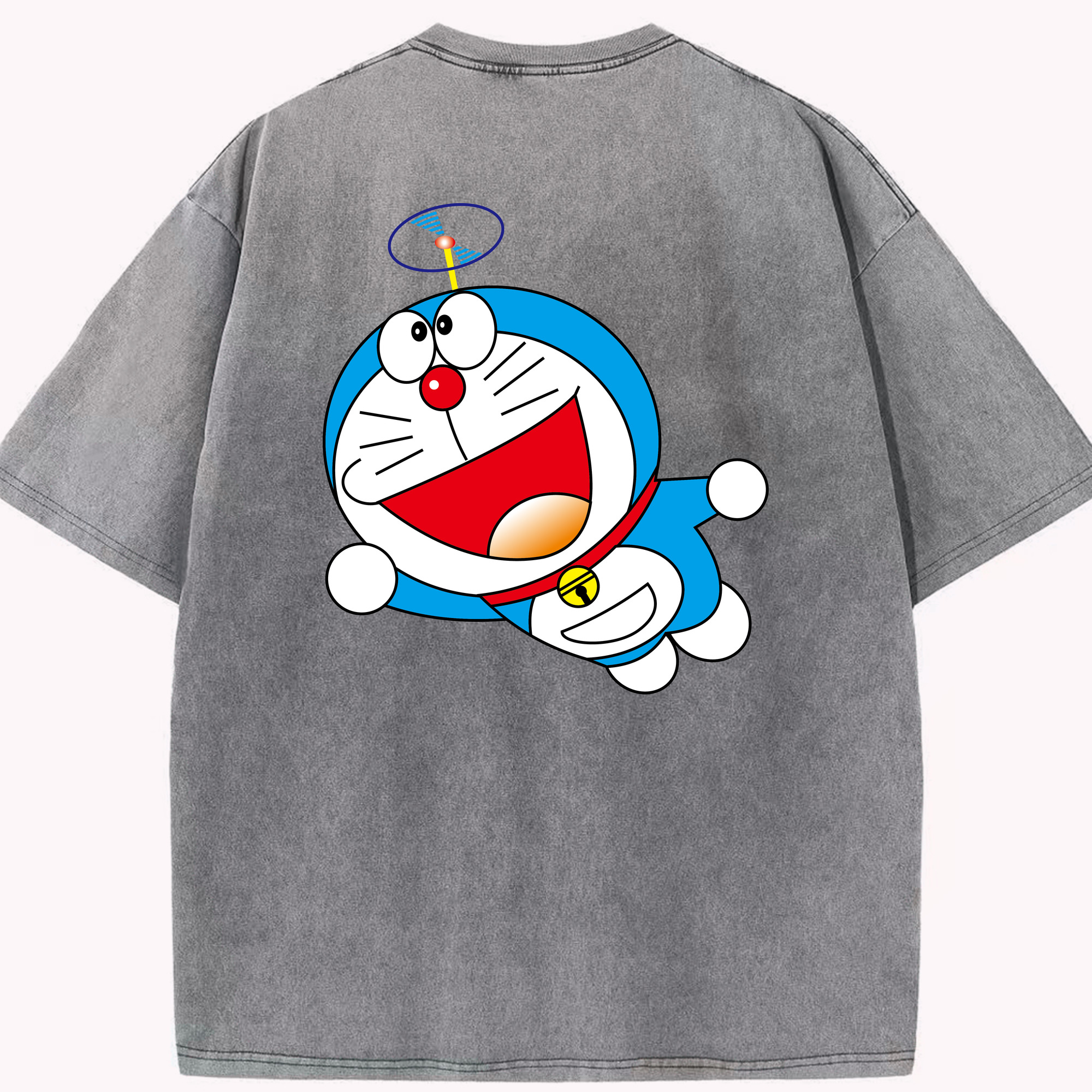（画像用） ドラえもん Doraemon 綿100% ヴィンテージ風 半袖Tシャツ（背面プリント）