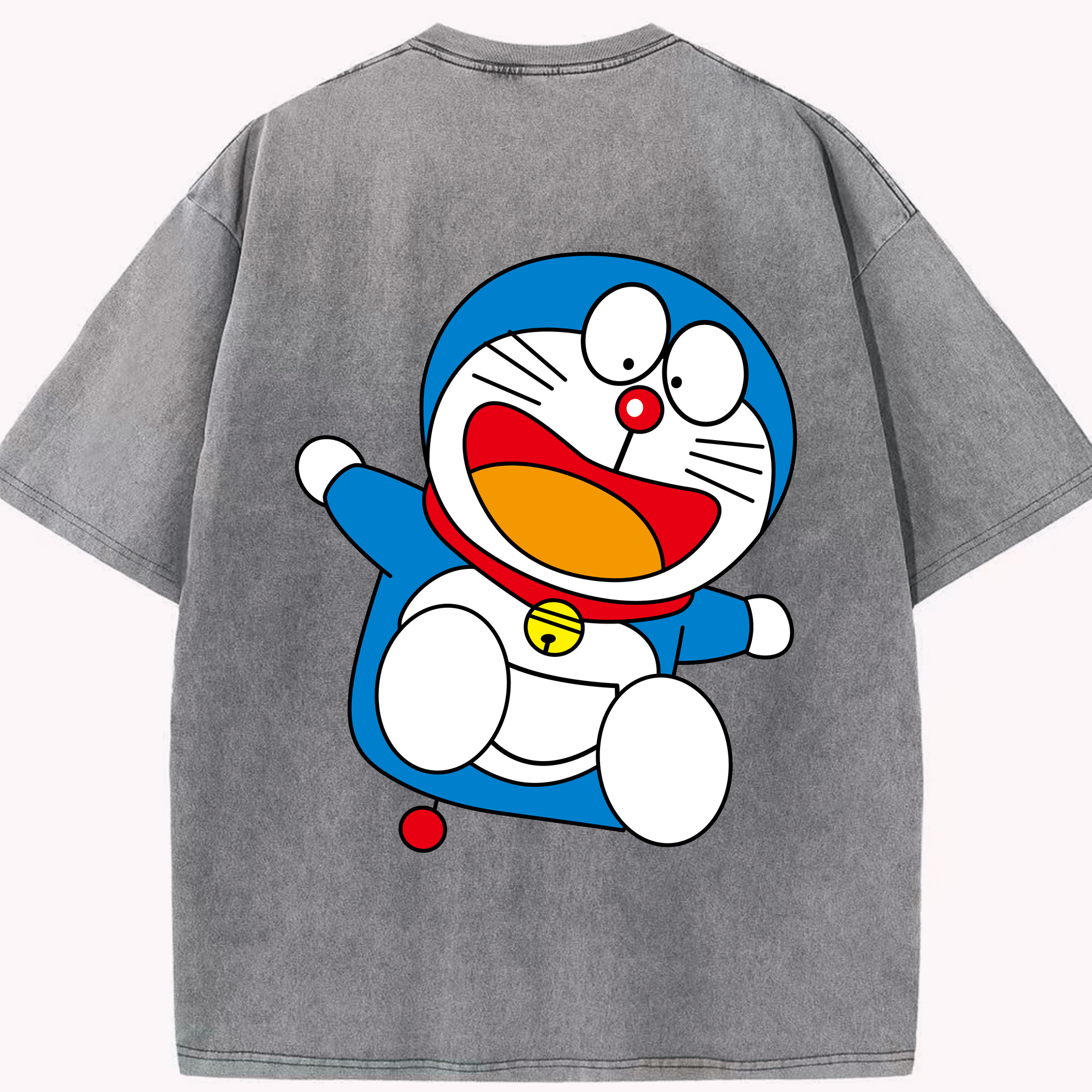 （画像用） ドラえもん Doraemon 綿100% ヴィンテージ風 半袖Tシャツ（背面プリント）