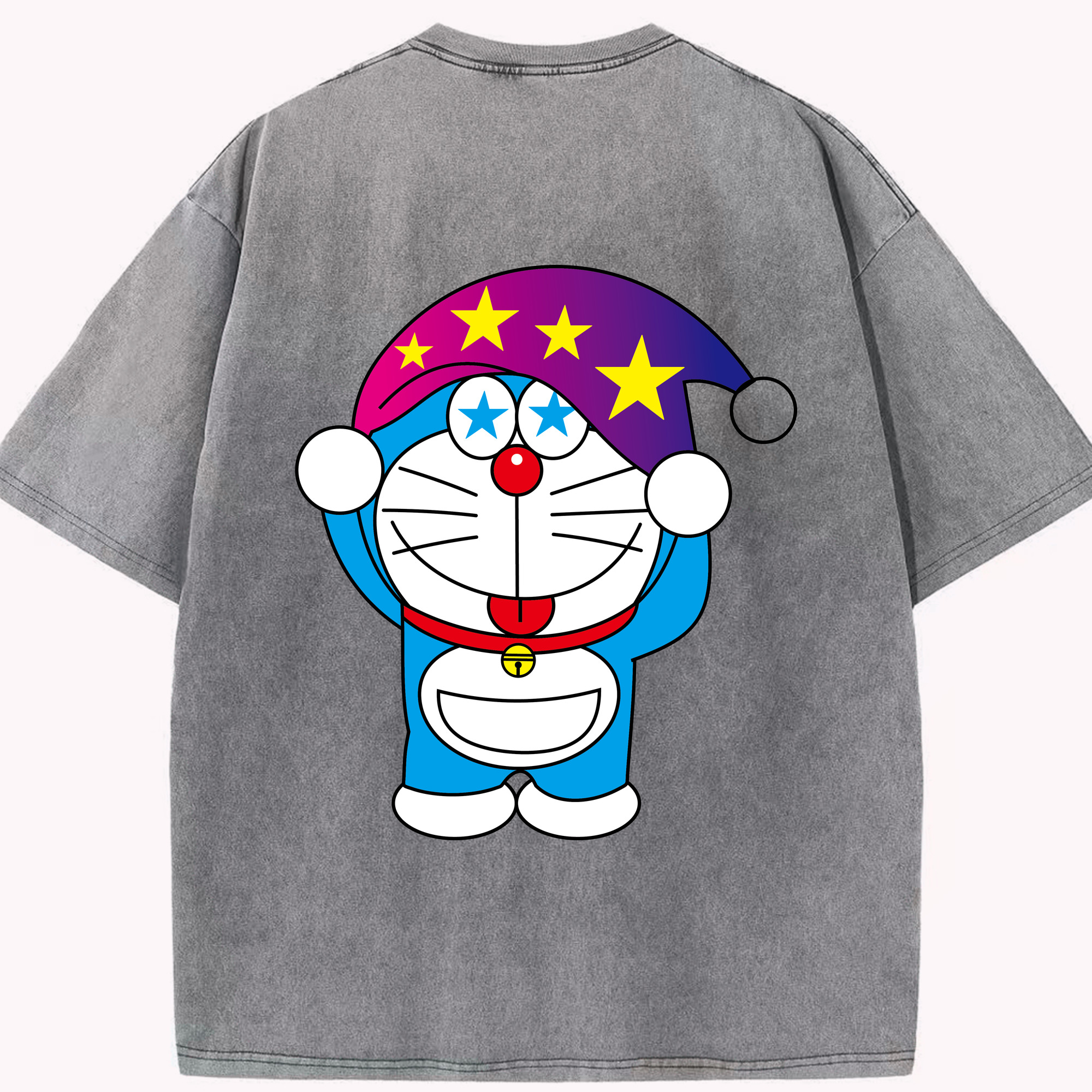 （画像用） ドラえもん Doraemon 綿100% ヴィンテージ風 半袖Tシャツ（背面プリント）