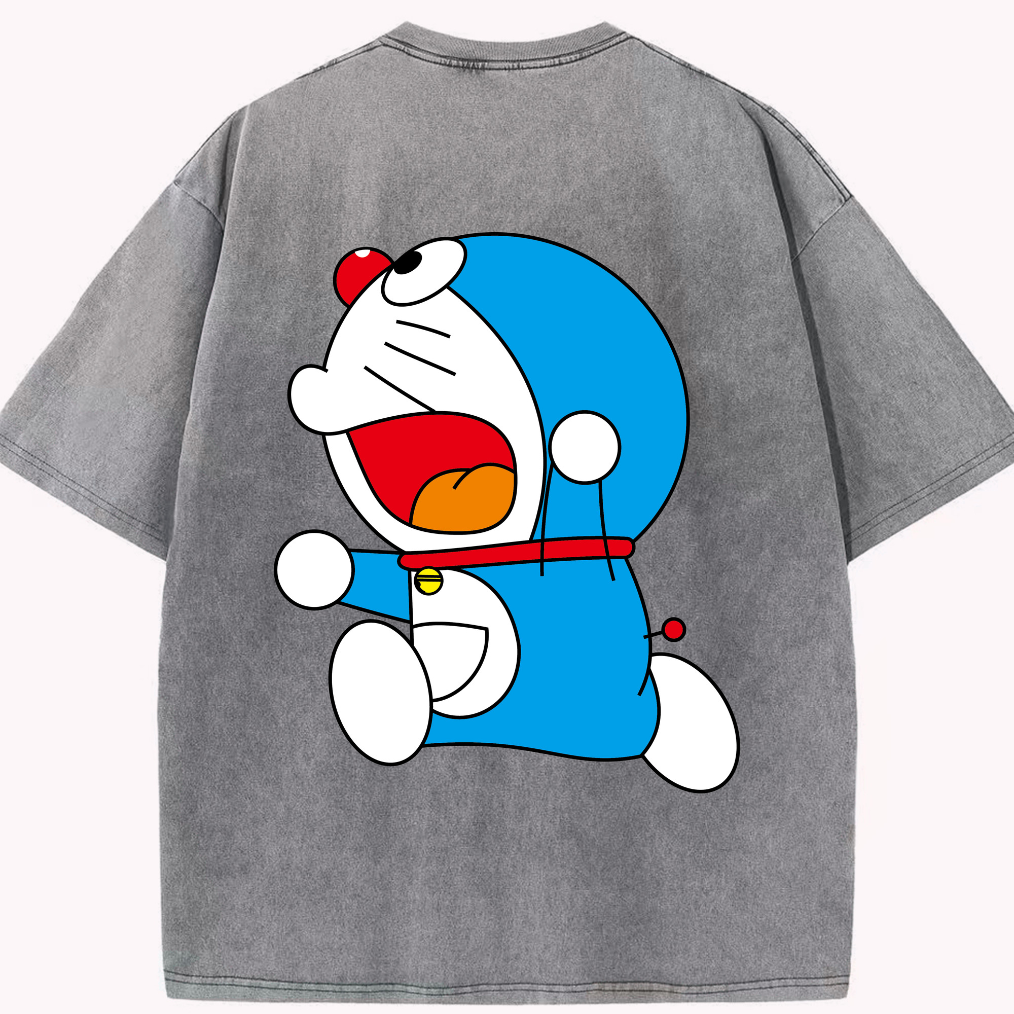 （画像用） ドラえもん Doraemon 綿100% ヴィンテージ風 半袖Tシャツ（背面プリント）