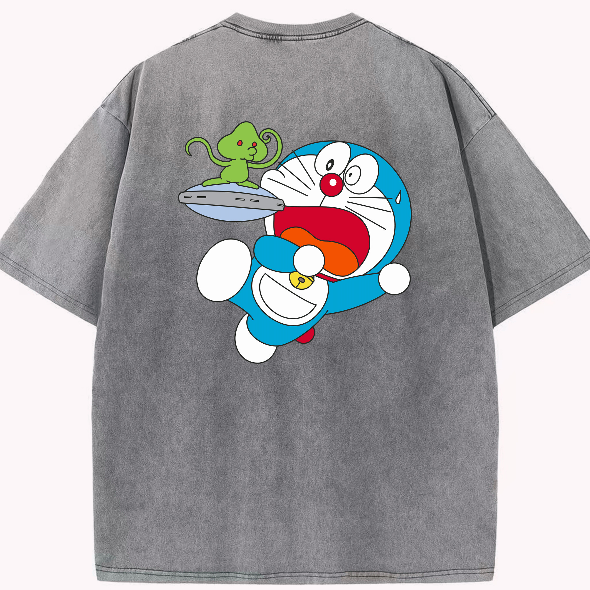 （画像用） ドラえもん Doraemon 綿100% ヴィンテージ風 半袖Tシャツ（背面プリント）