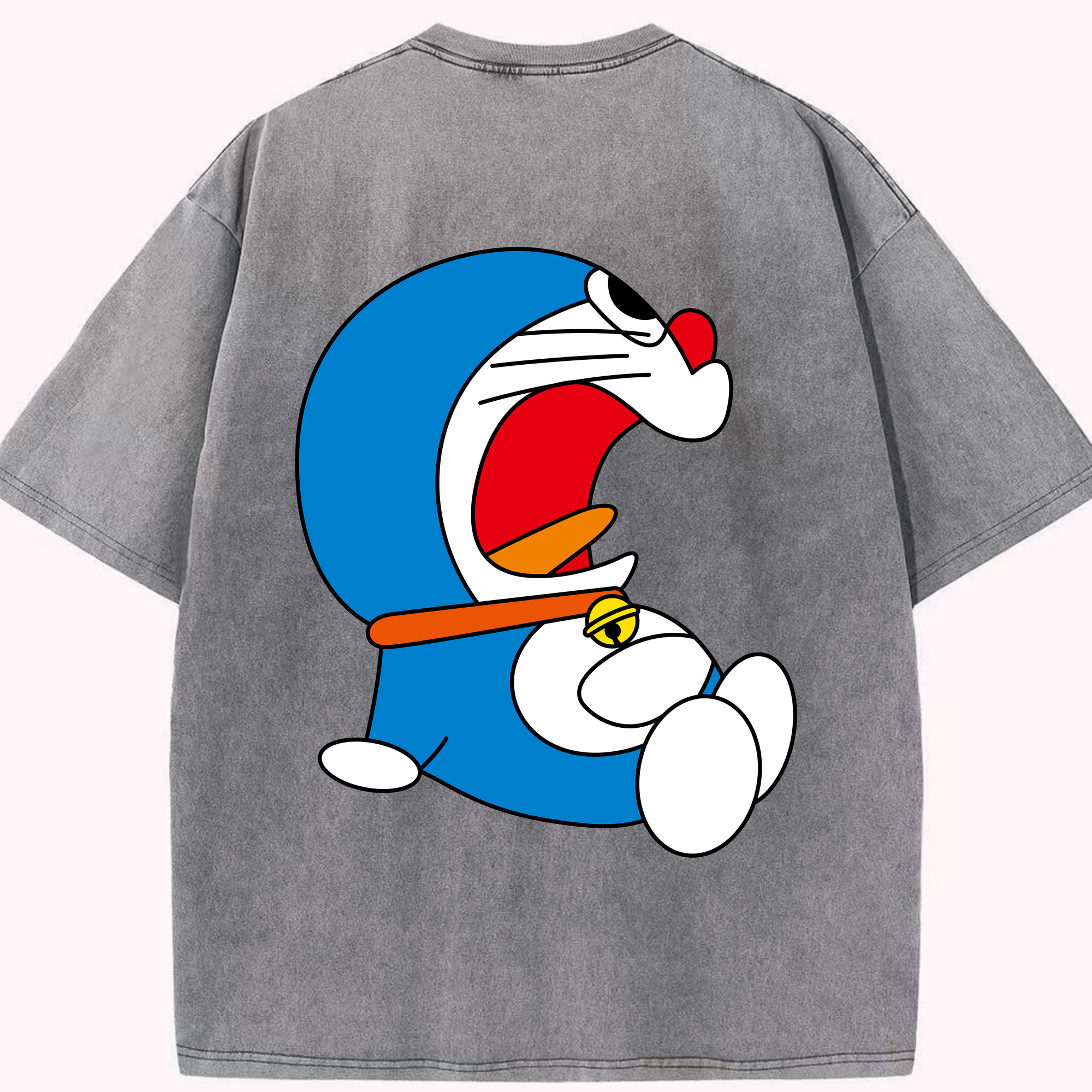 （画像用） ドラえもん Doraemon 綿100% ヴィンテージ風 半袖Tシャツ（背面プリント）