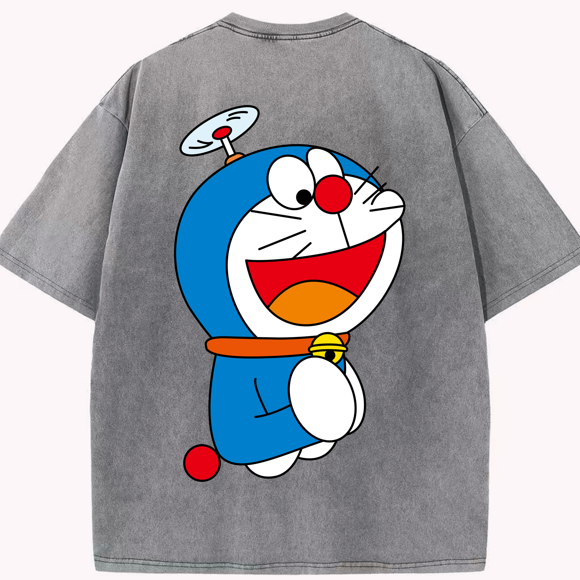 （画像用） ドラえもん Doraemon 綿100% ヴィンテージ風 半袖Tシャツ（背面プリント）