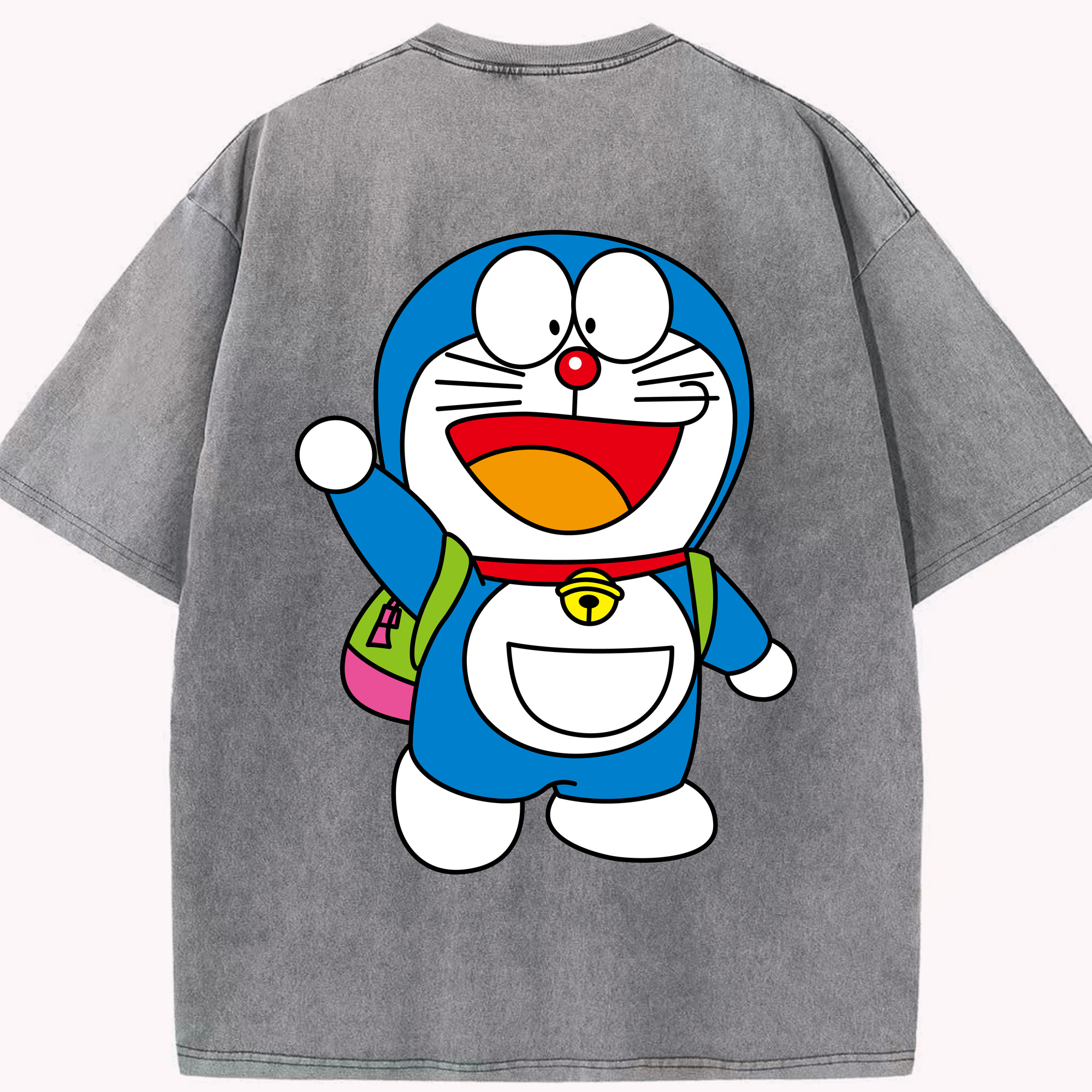 （画像用） ドラえもん Doraemon 綿100% ヴィンテージ風 半袖Tシャツ（背面プリント）