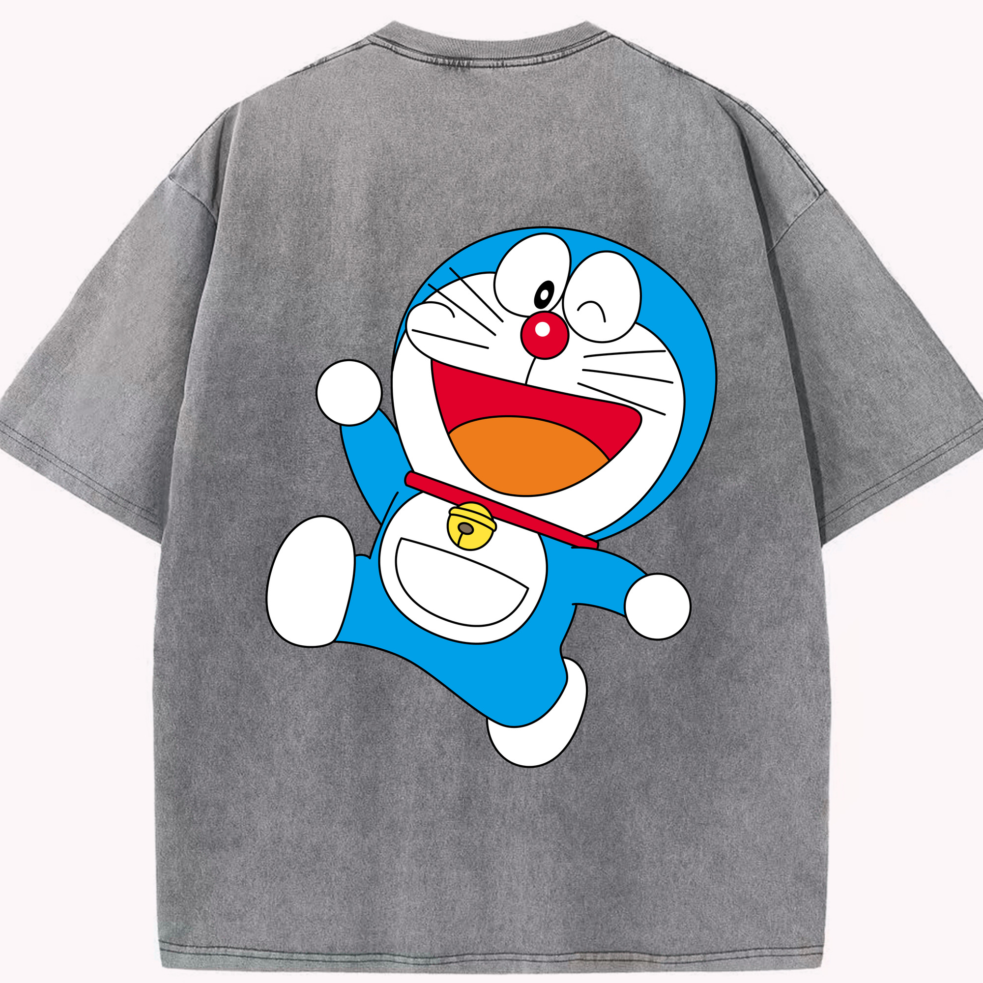 （画像用） ドラえもん Doraemon 綿100% ヴィンテージ風 半袖Tシャツ（背面プリント）