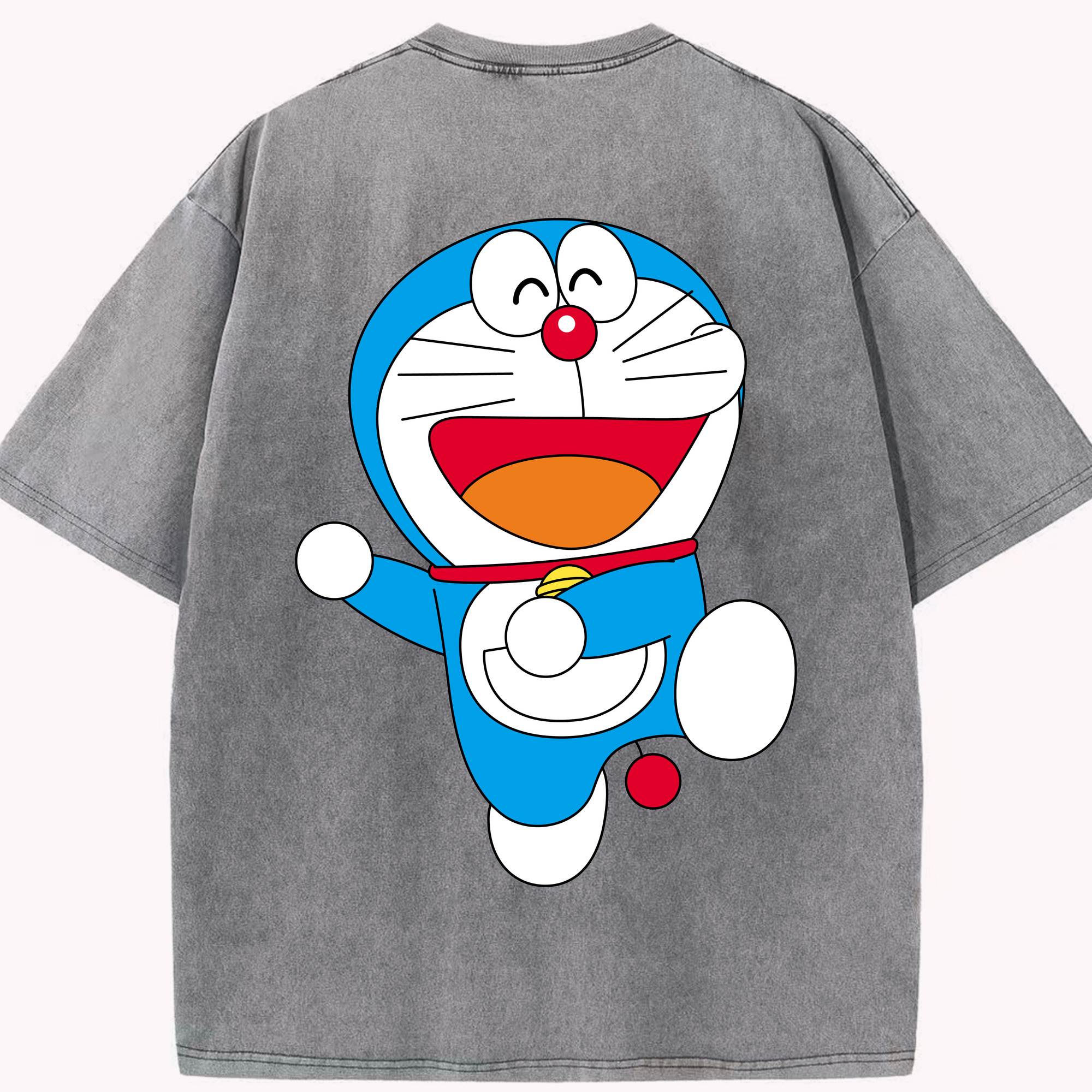 （画像用） ドラえもん Doraemon 綿100% ヴィンテージ風 半袖Tシャツ（背面プリント）