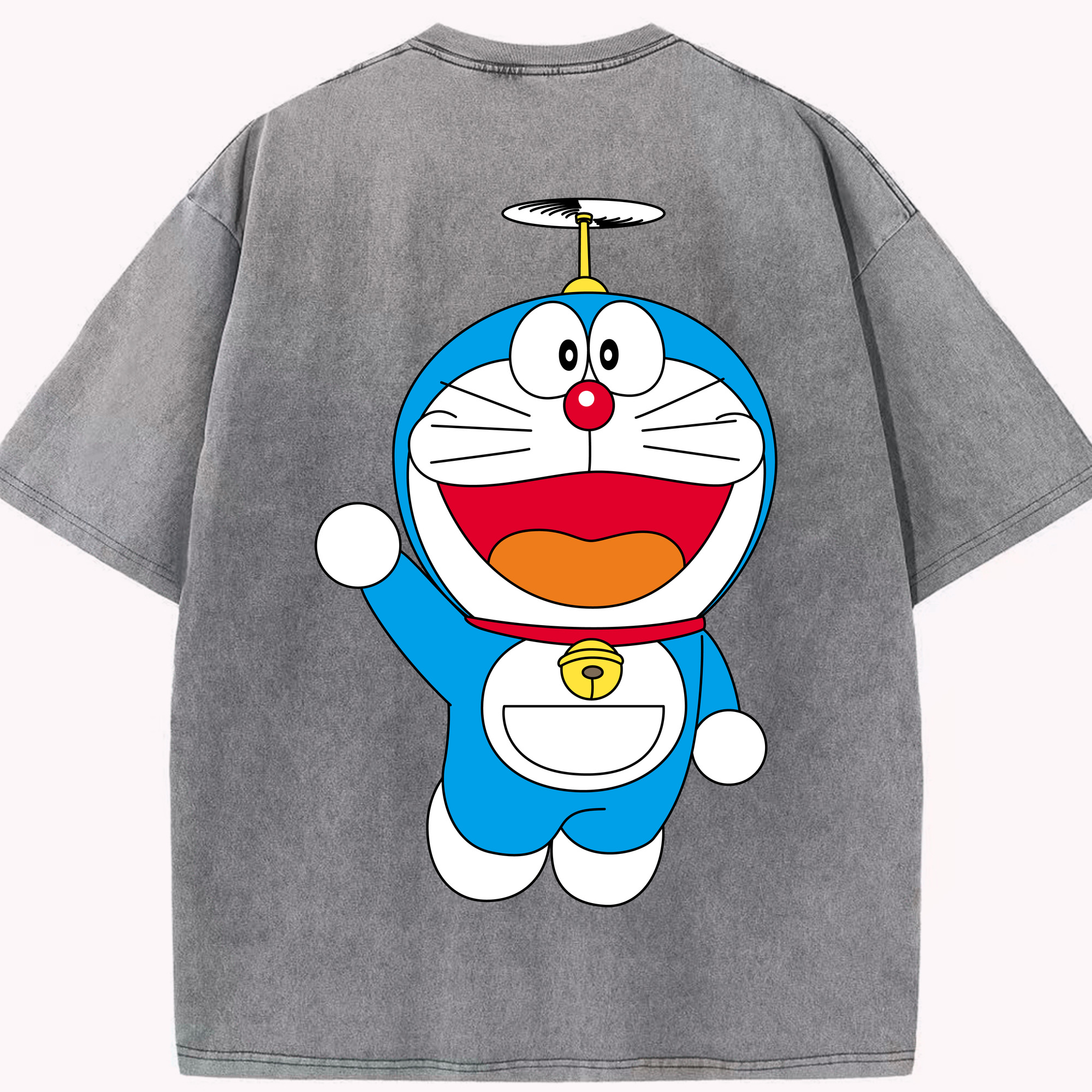 （画像用） ドラえもん Doraemon 綿100% ヴィンテージ風 半袖Tシャツ（背面プリント）