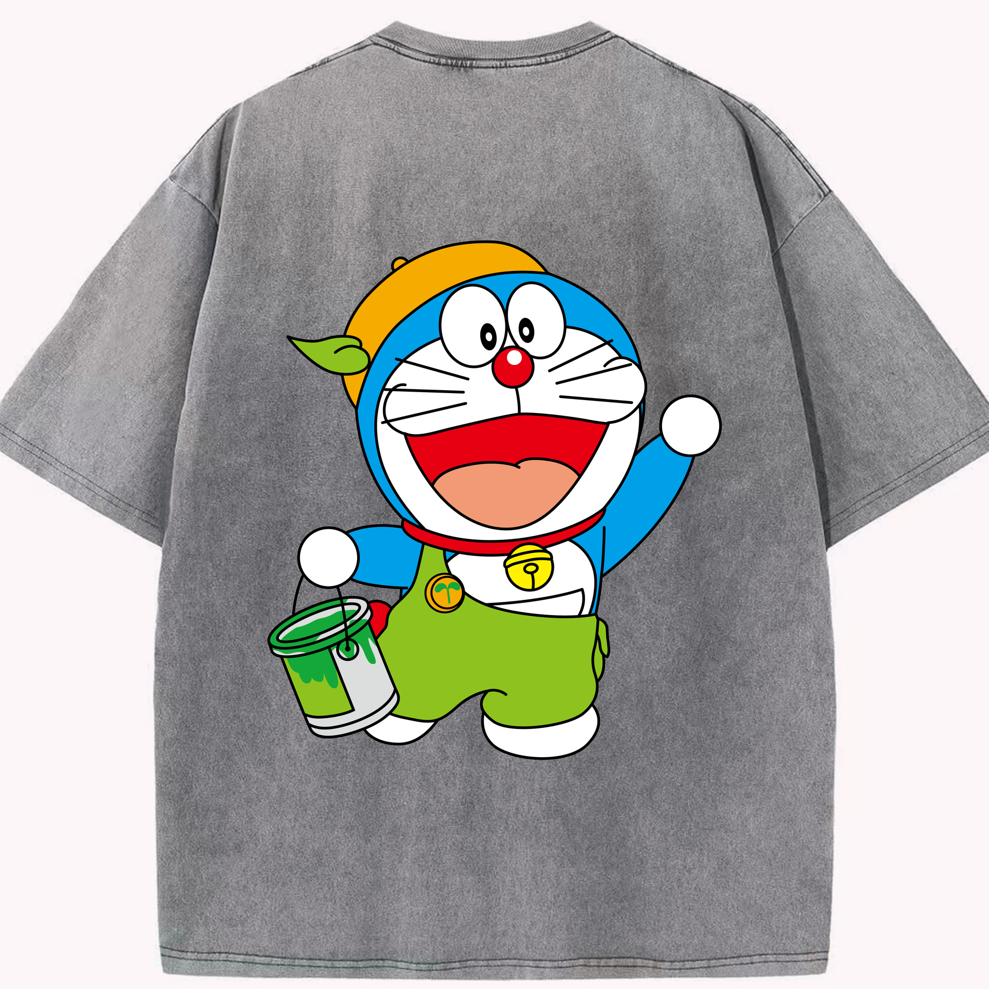 （画像用） ドラえもん Doraemon 綿100% ヴィンテージ風 半袖Tシャツ（背面プリント）