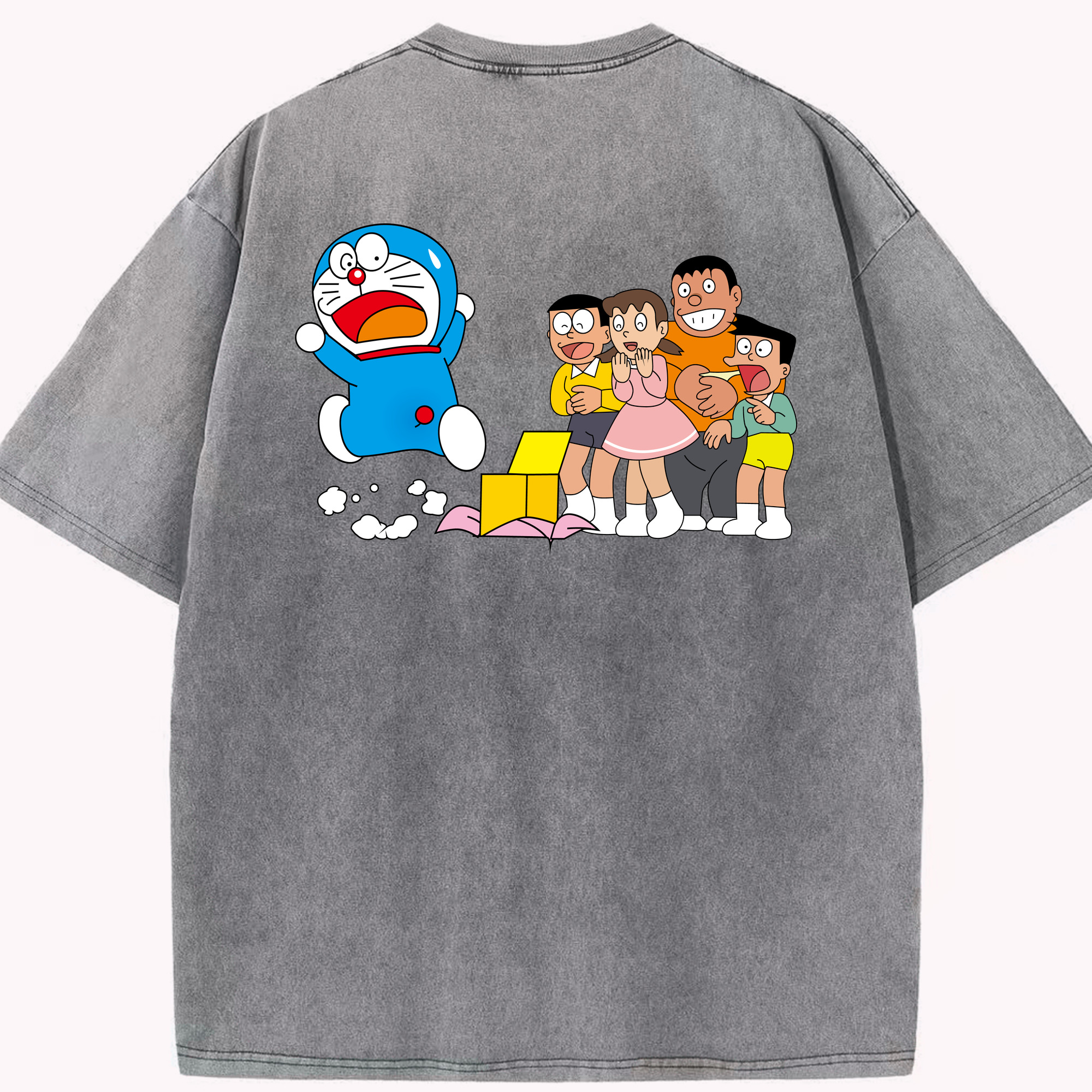 （画像用） ドラえもん 骨川 スネ夫 Doraemon Honekawa Suneo 綿100% ヴィンテージ風 半袖Tシャツ（背面プリント）