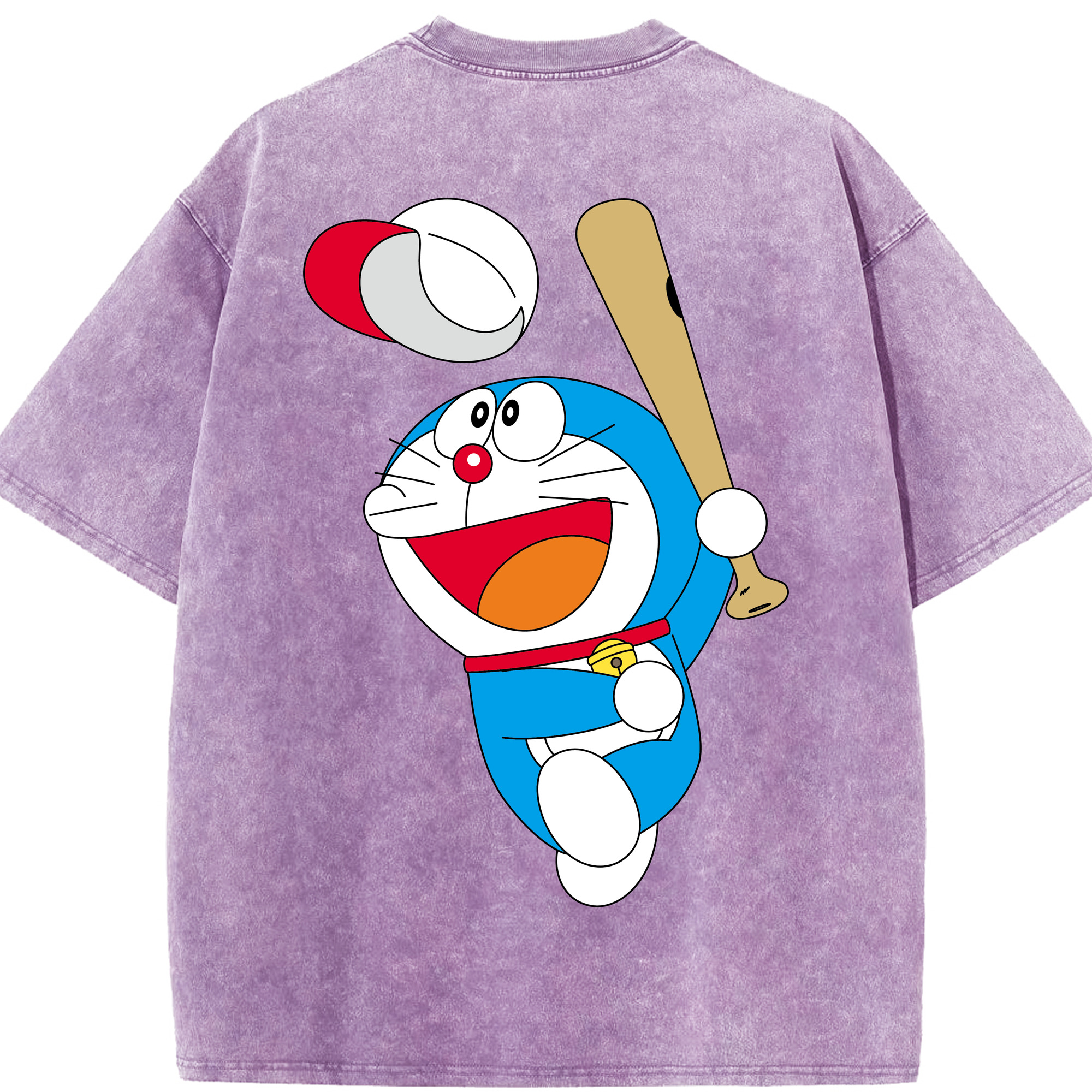 （画像用） ドラえもん Doraemon 綿100% ヴィンテージ風 半袖Tシャツ（背面プリント）