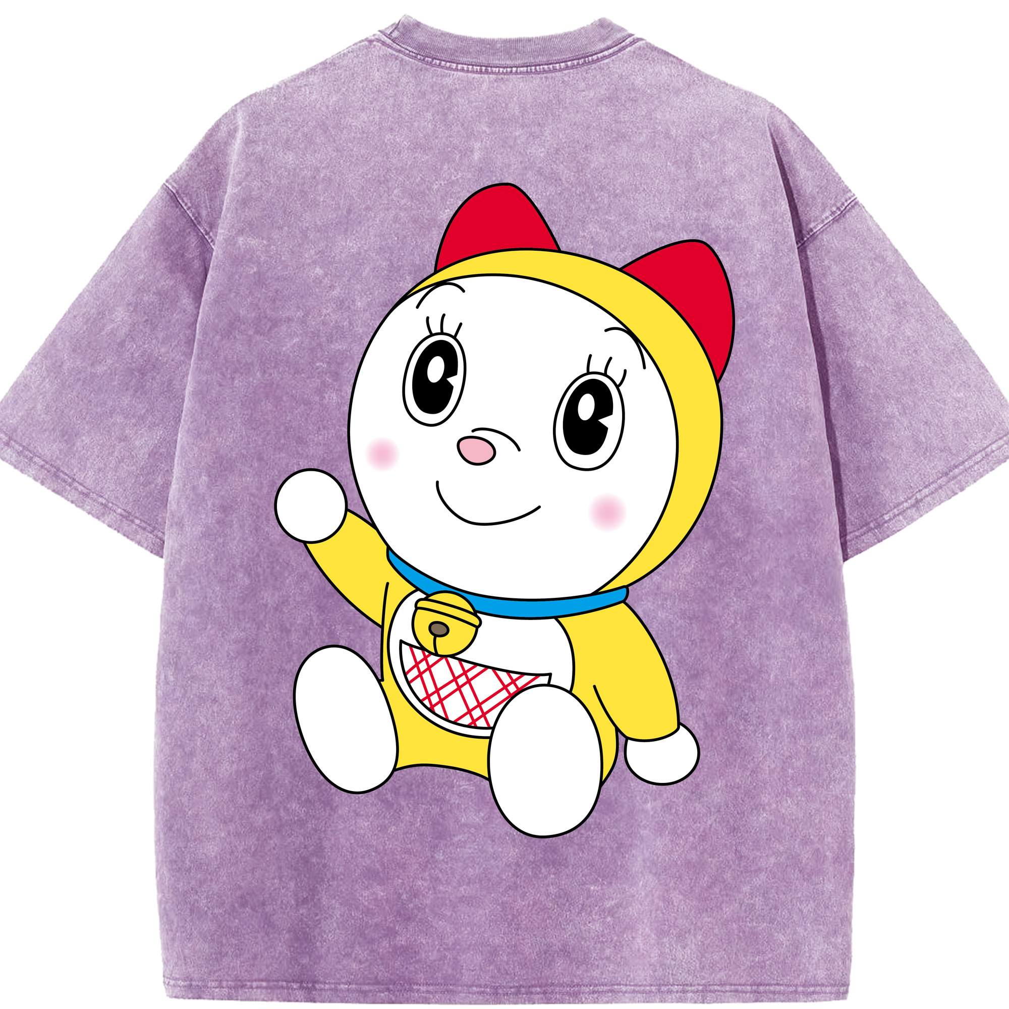 （画像用） ドラえもん ドラミ Doraemon Dorami 綿100% ヴィンテージ風 半袖Tシャツ（背面プリント）
