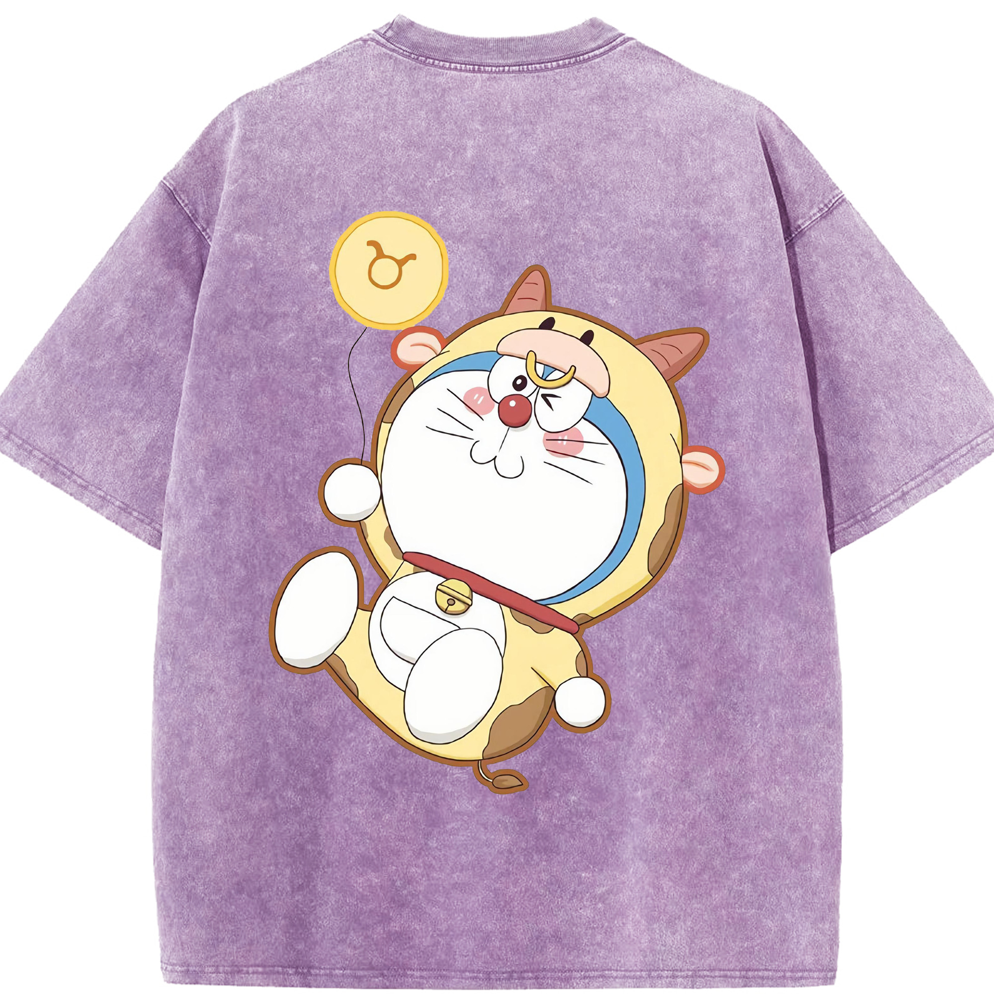 （画像用） ドラえもん Doraemon 綿100% ヴィンテージ風 半袖Tシャツ（背面プリント）