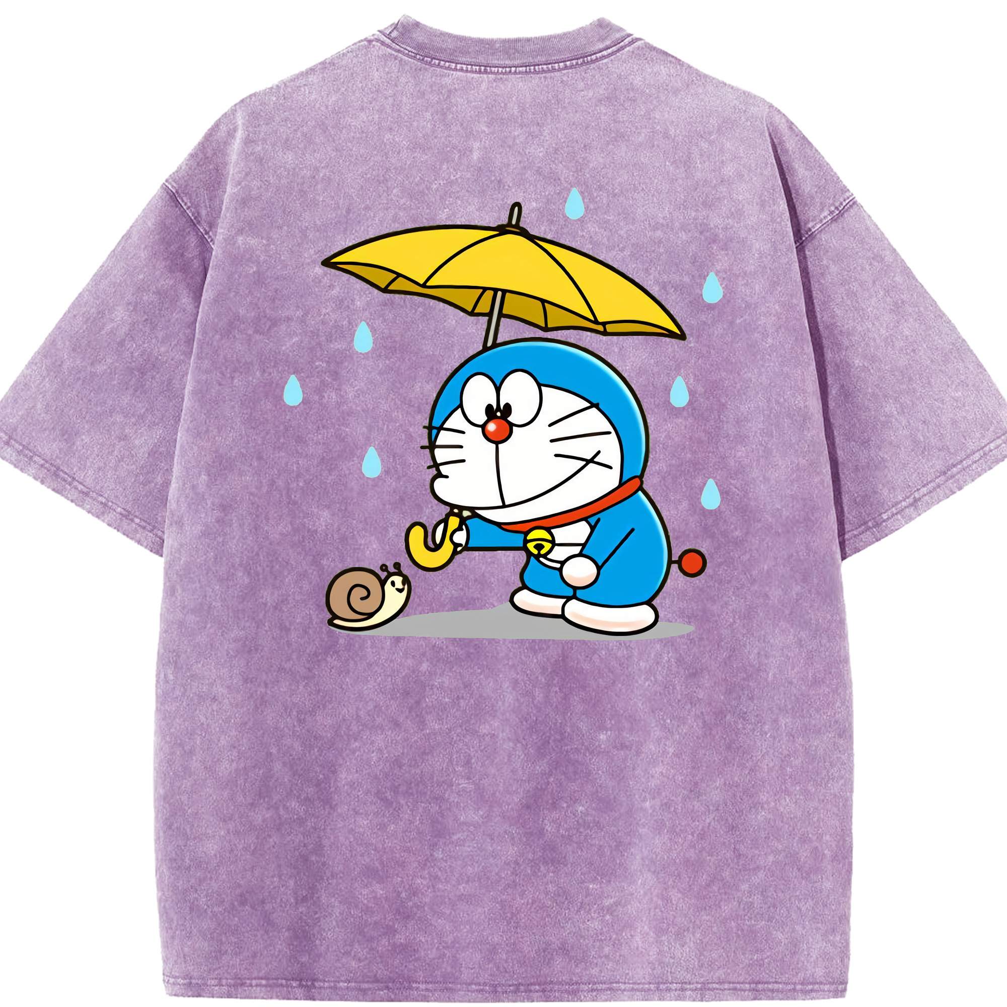 （画像用） ドラえもん Doraemon 綿100% ヴィンテージ風 半袖Tシャツ（背面プリント）
