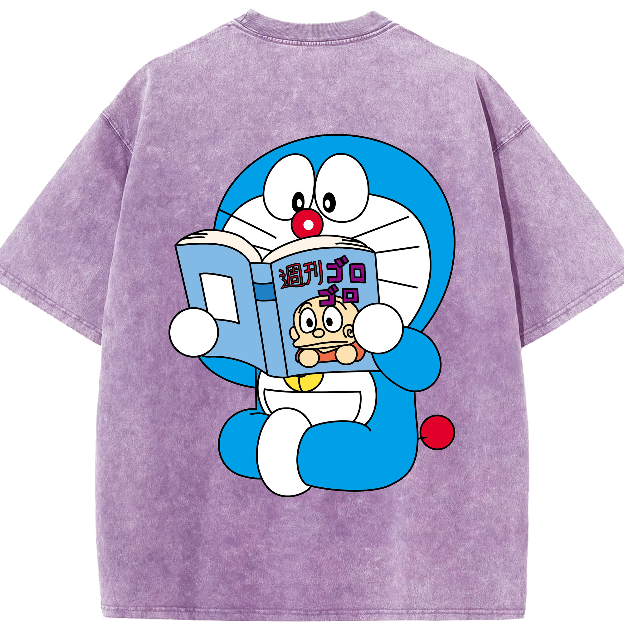 （画像用） ドラえもん Doraemon 綿100% ヴィンテージ風 半袖Tシャツ（背面プリント）