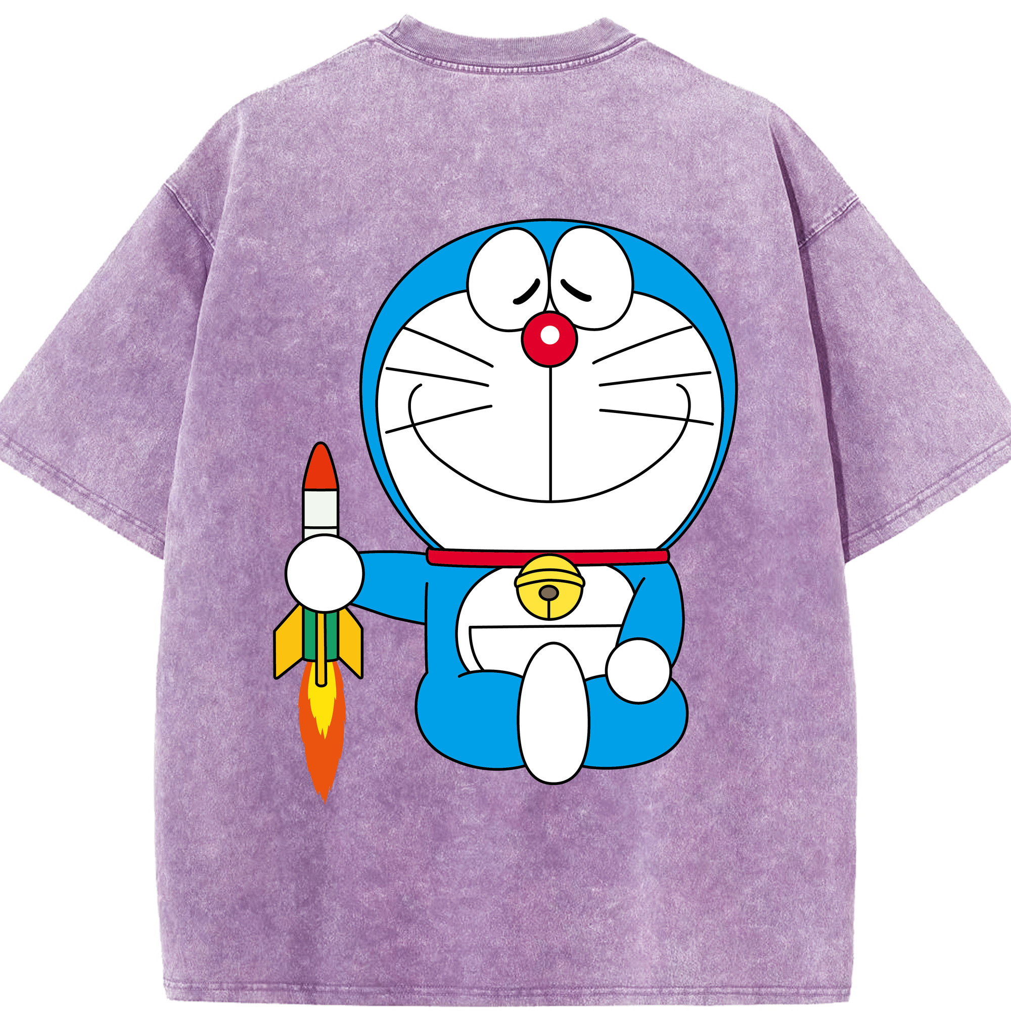 （画像用） ドラえもん Doraemon 綿100% ヴィンテージ風 半袖Tシャツ（背面プリント）