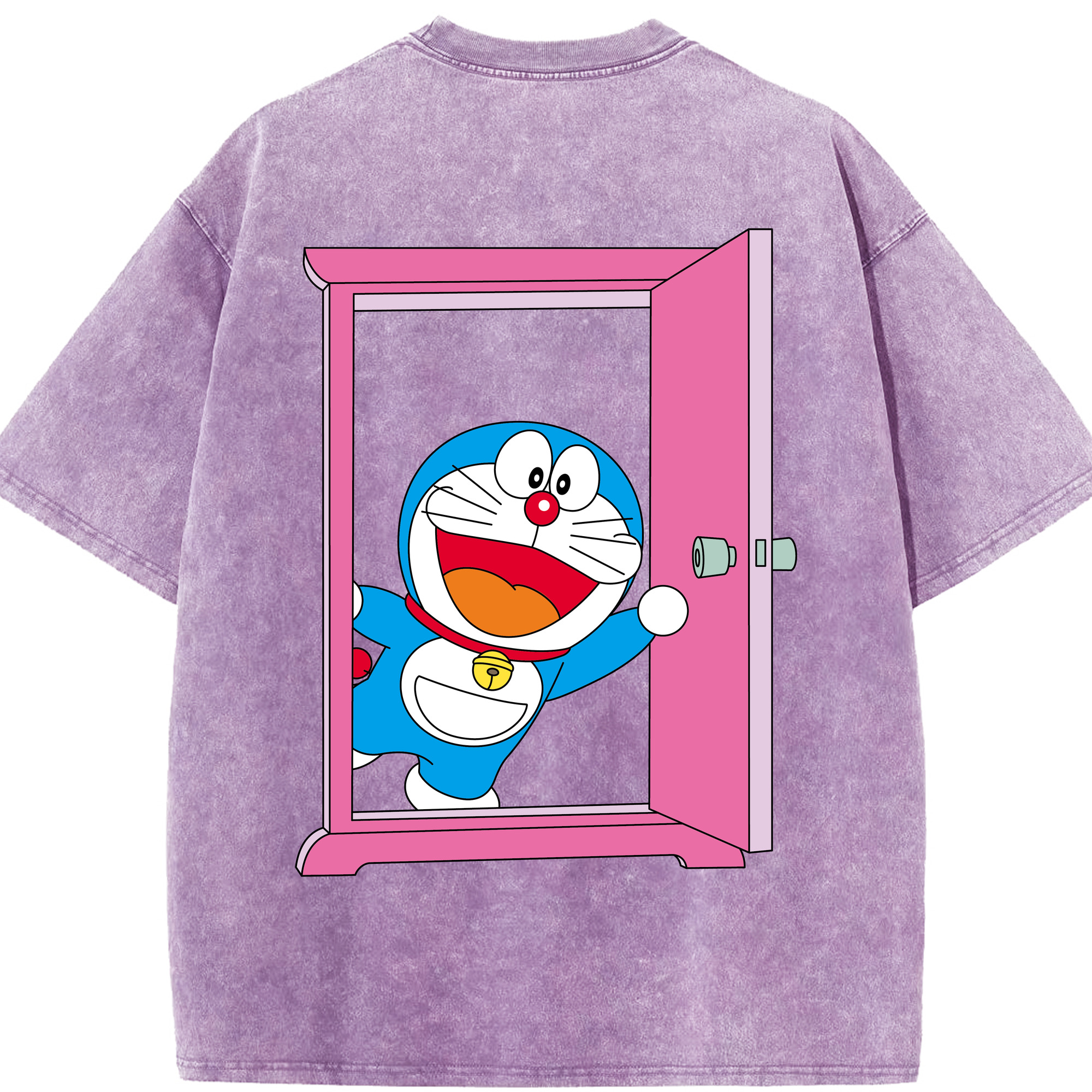 （画像用） ドラえもん Doraemon 綿100% ヴィンテージ風 半袖Tシャツ（背面プリント）