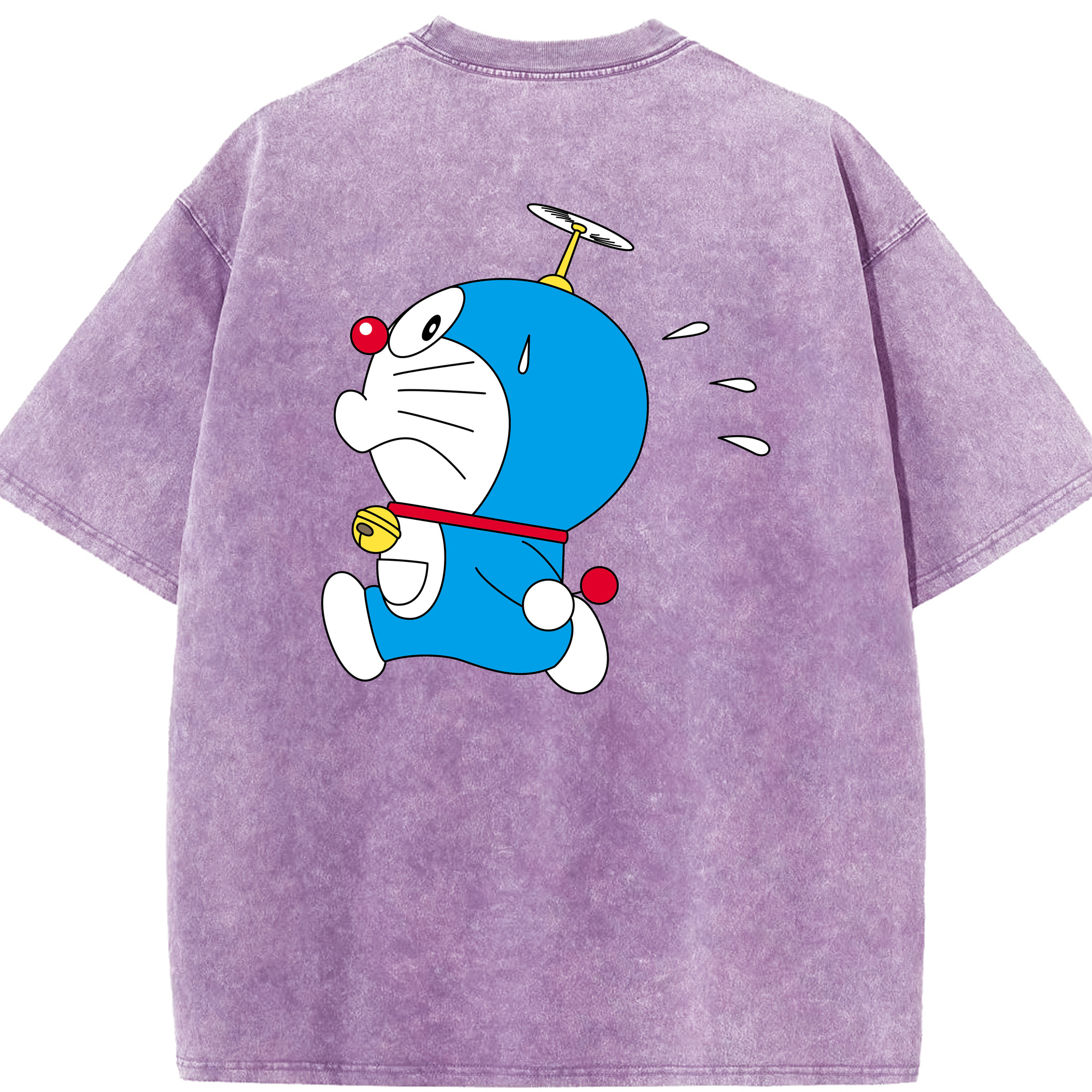 （画像用） ドラえもん Doraemon 綿100% ヴィンテージ風 半袖Tシャツ（背面プリント）