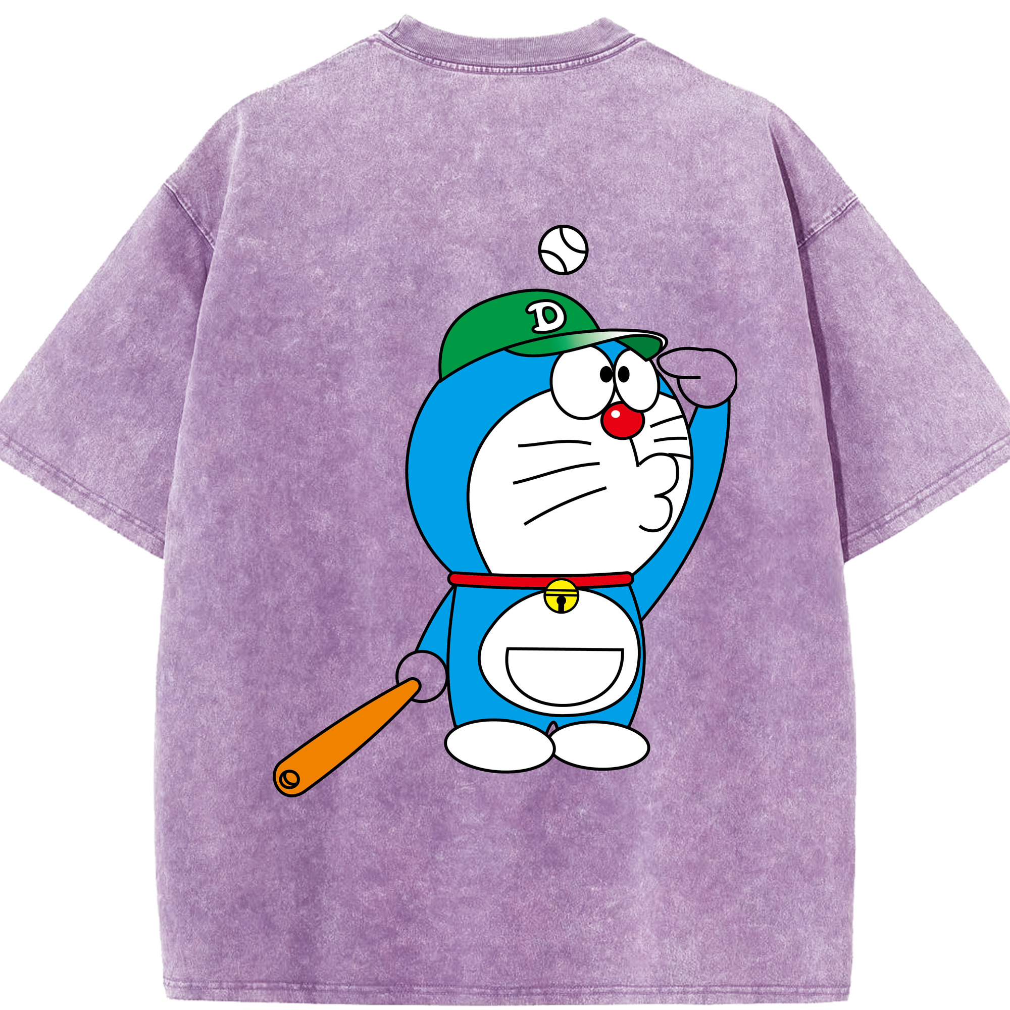 （画像用） ドラえもん Doraemon 綿100% ヴィンテージ風 半袖Tシャツ（背面プリント）