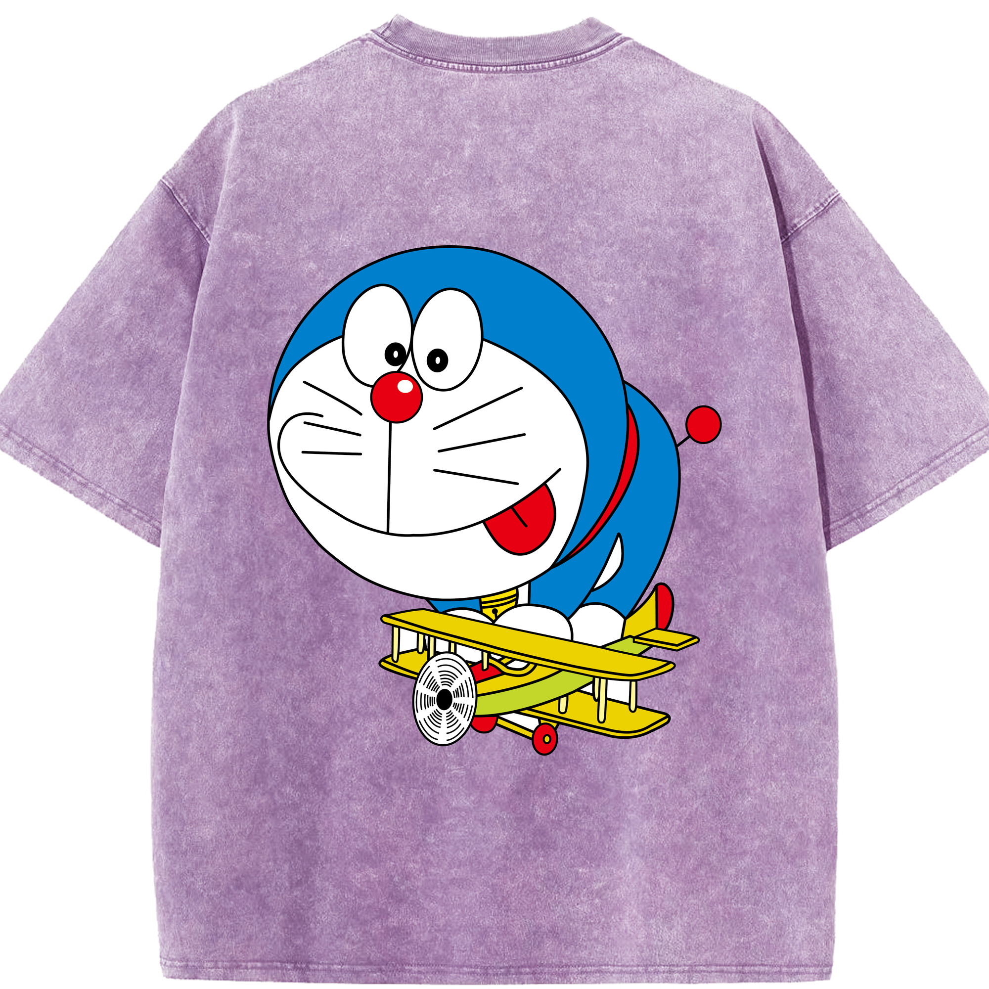 （画像用） ドラえもん Doraemon 綿100% ヴィンテージ風 半袖Tシャツ（背面プリント）