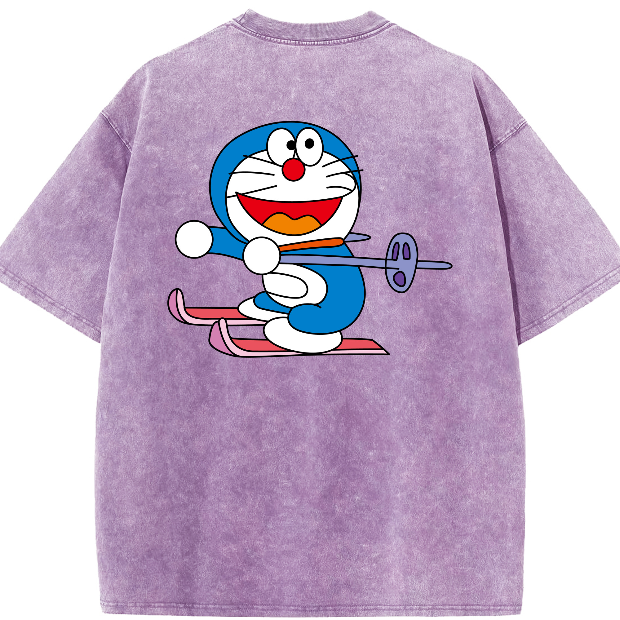 （画像用） ドラえもん Doraemon 綿100% ヴィンテージ風 半袖Tシャツ（背面プリント）