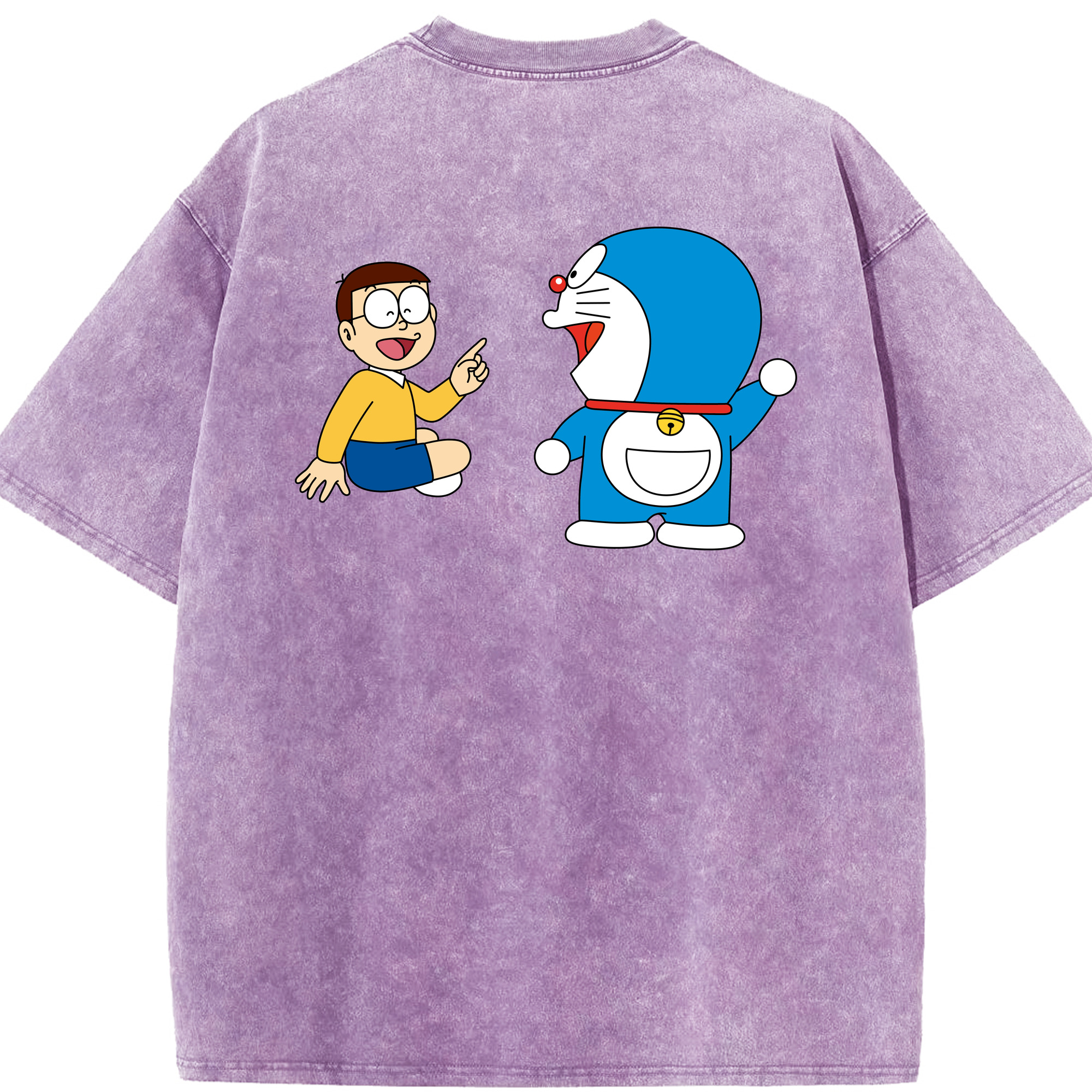 （画像用） ドラえもん Doraemon 綿100% ヴィンテージ風 半袖Tシャツ（背面プリント）