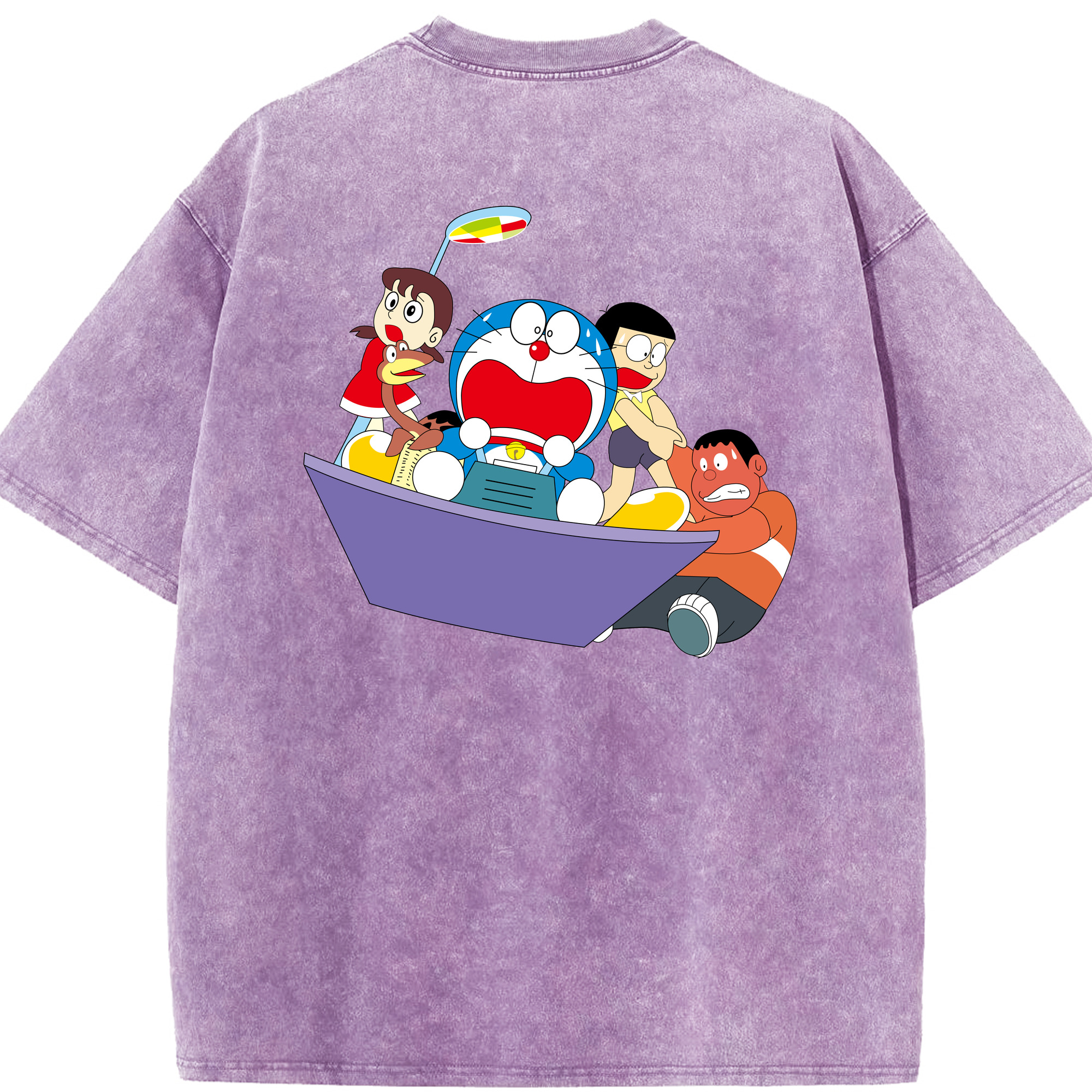 （画像用） ドラえもん Doraemon 綿100% ヴィンテージ風 半袖Tシャツ（背面プリント）