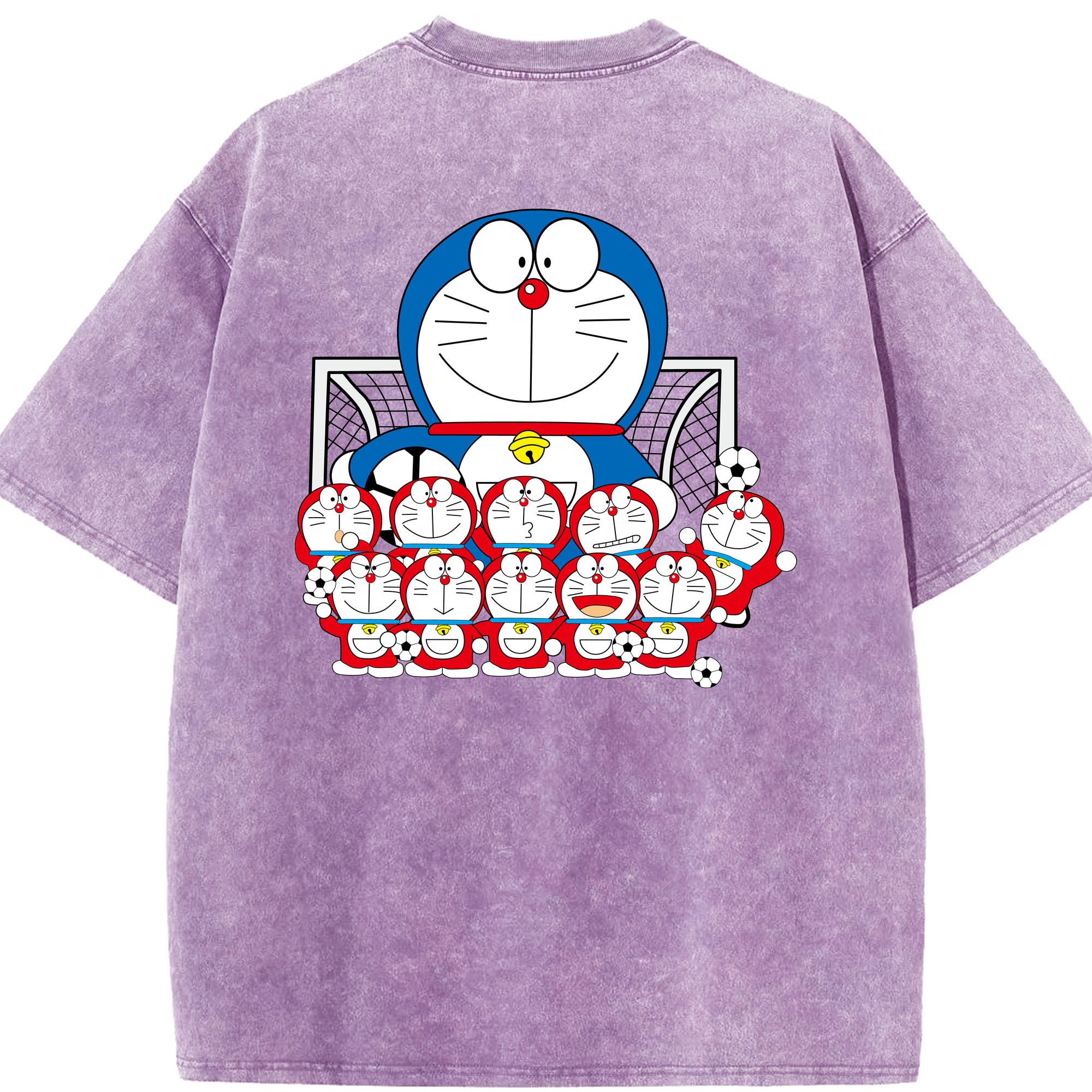 （画像用） ドラえもん Doraemon 綿100% ヴィンテージ風 半袖Tシャツ（背面プリント）