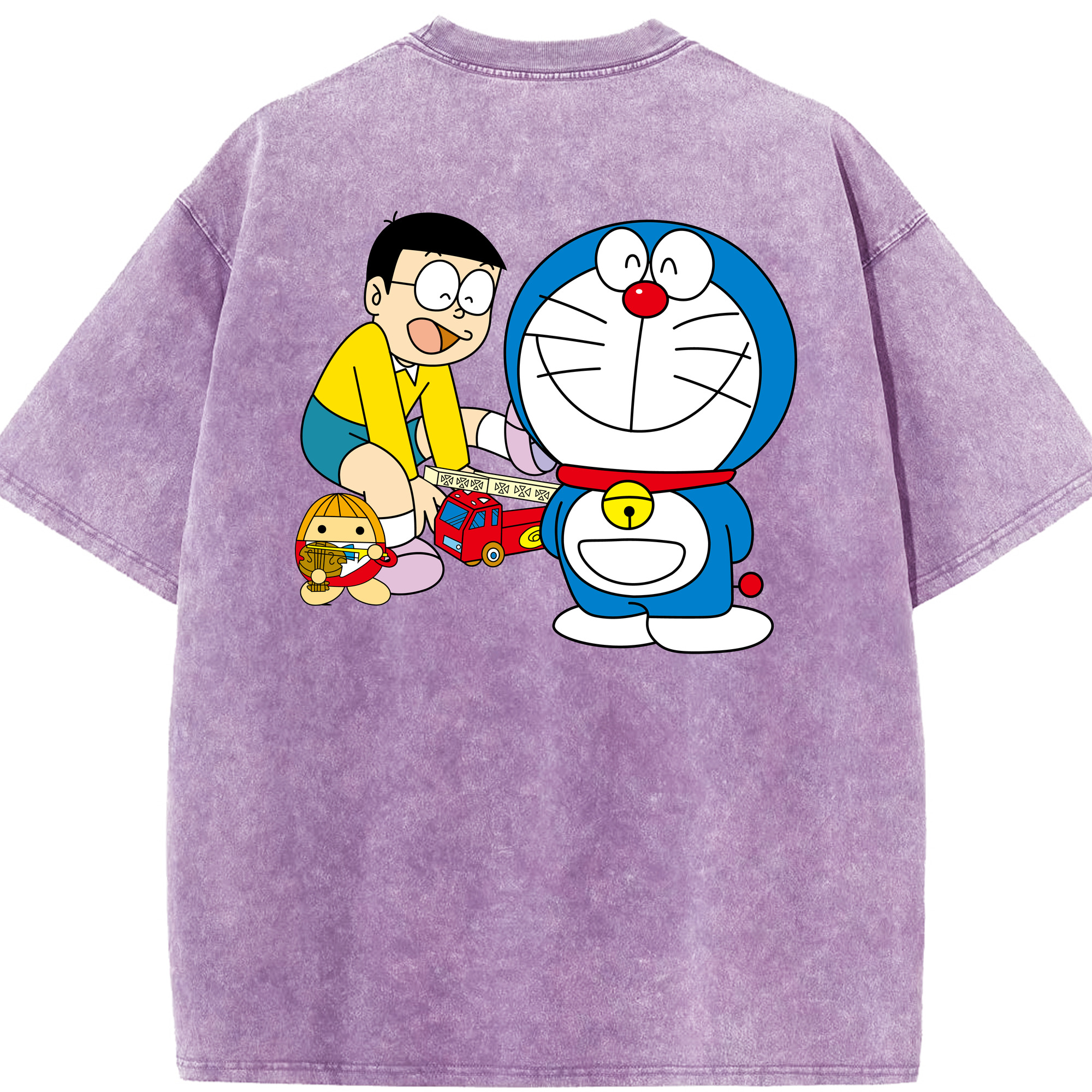 （画像用） ドラえもん Doraemon 綿100% ヴィンテージ風 半袖Tシャツ（背面プリント）