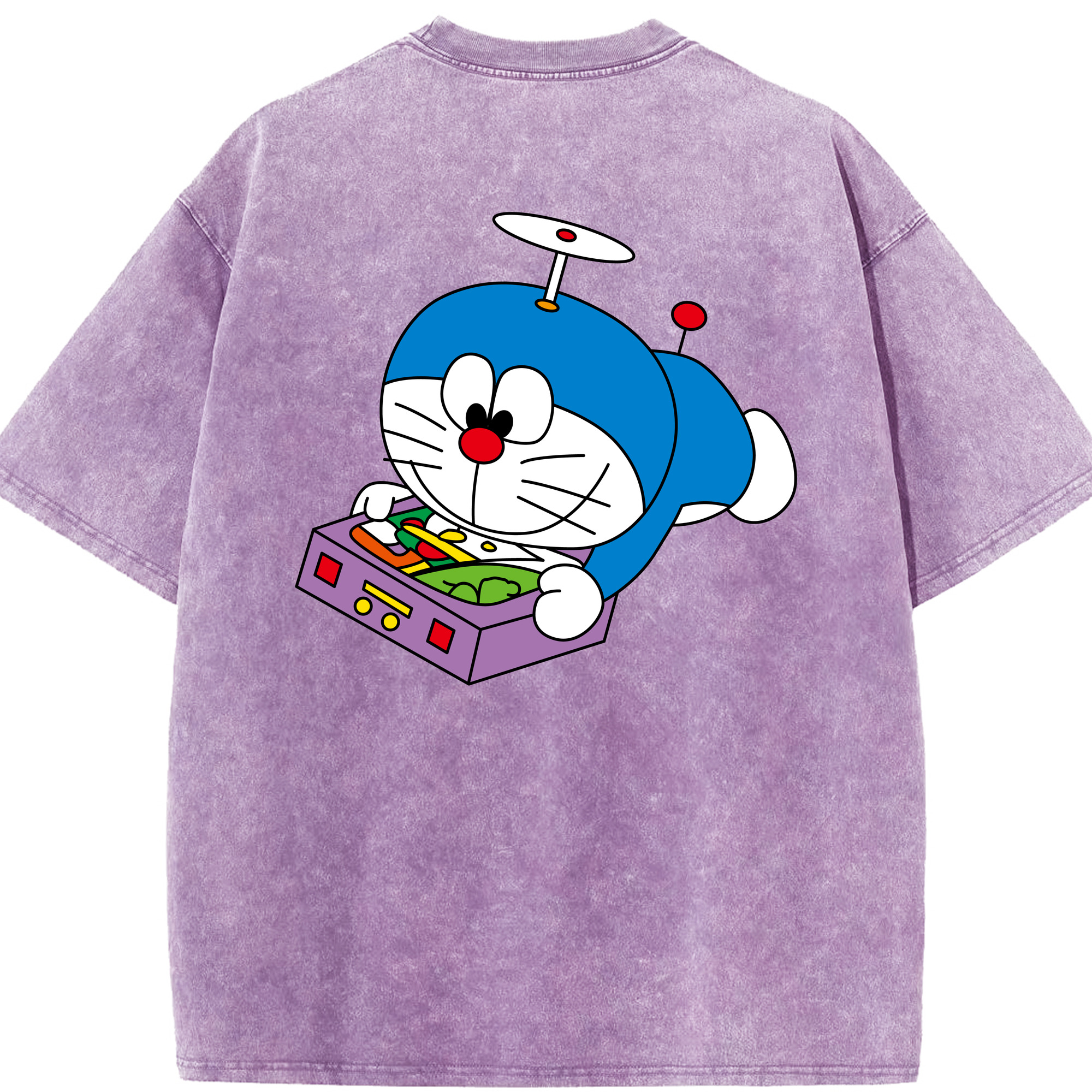 （画像用） ドラえもん Doraemon 綿100% ヴィンテージ風 半袖Tシャツ（背面プリント）