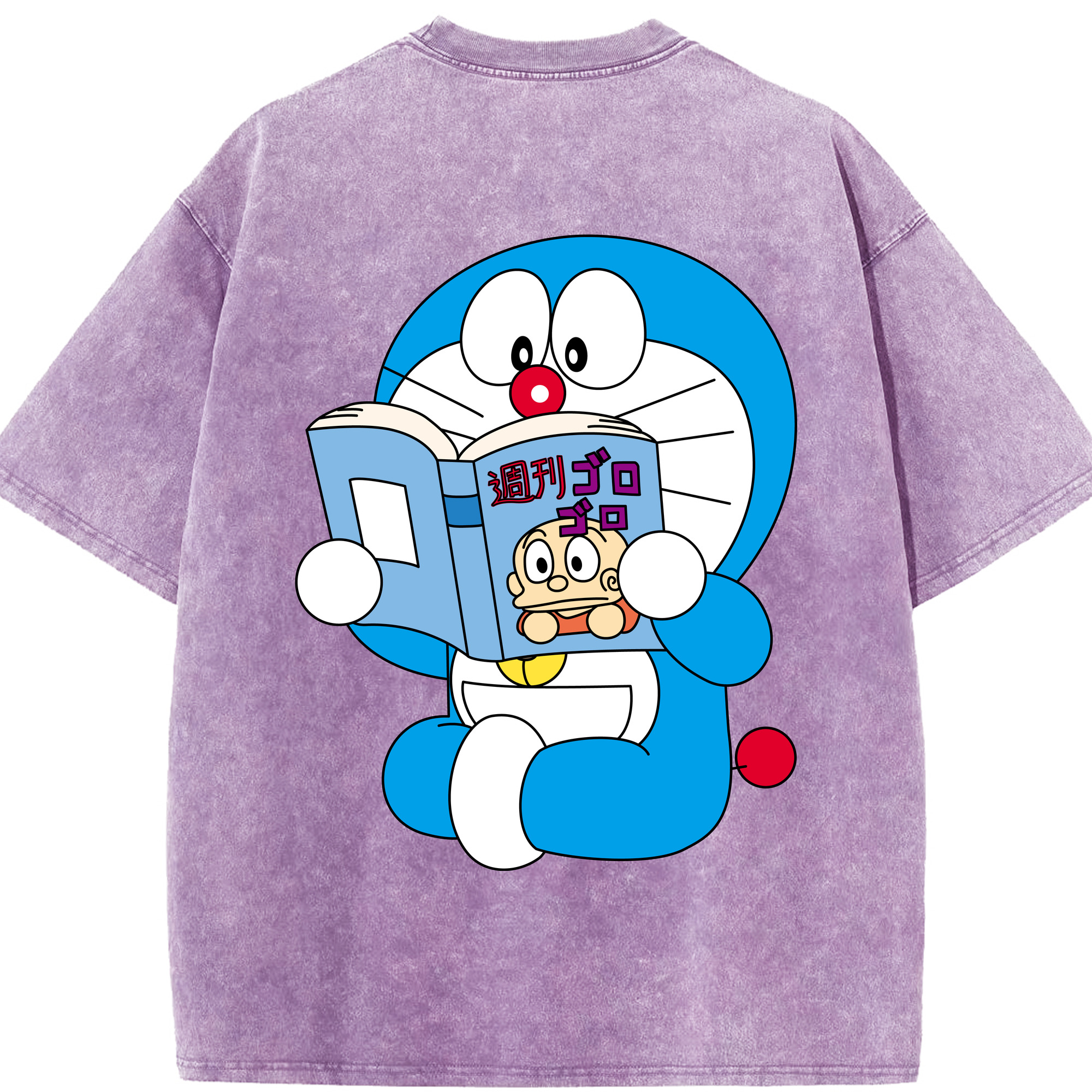 （画像用） ドラえもん Doraemon 綿100% ヴィンテージ風 半袖Tシャツ（背面プリント）
