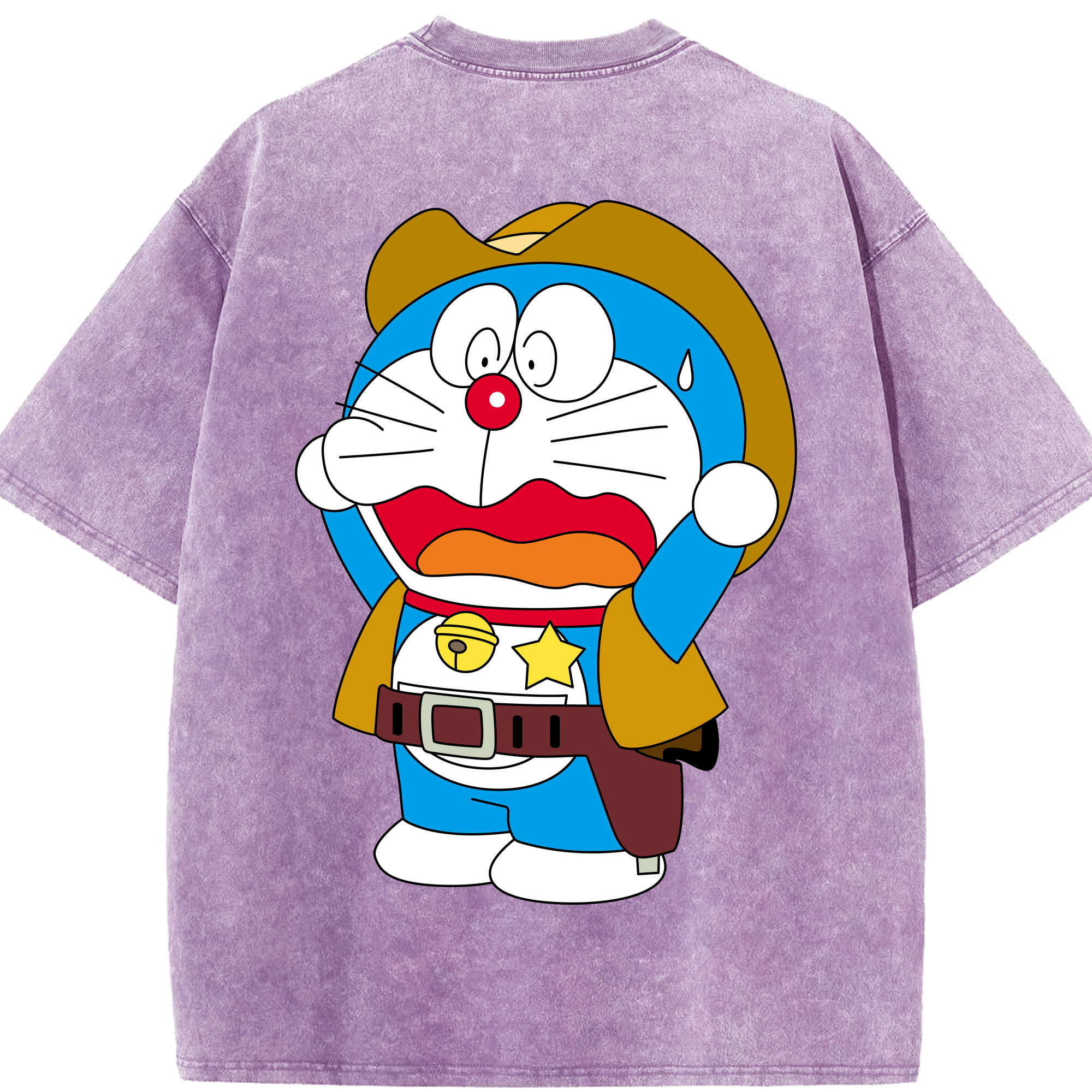 （画像用） ドラえもん Doraemon 綿100% ヴィンテージ風 半袖Tシャツ（背面プリント）