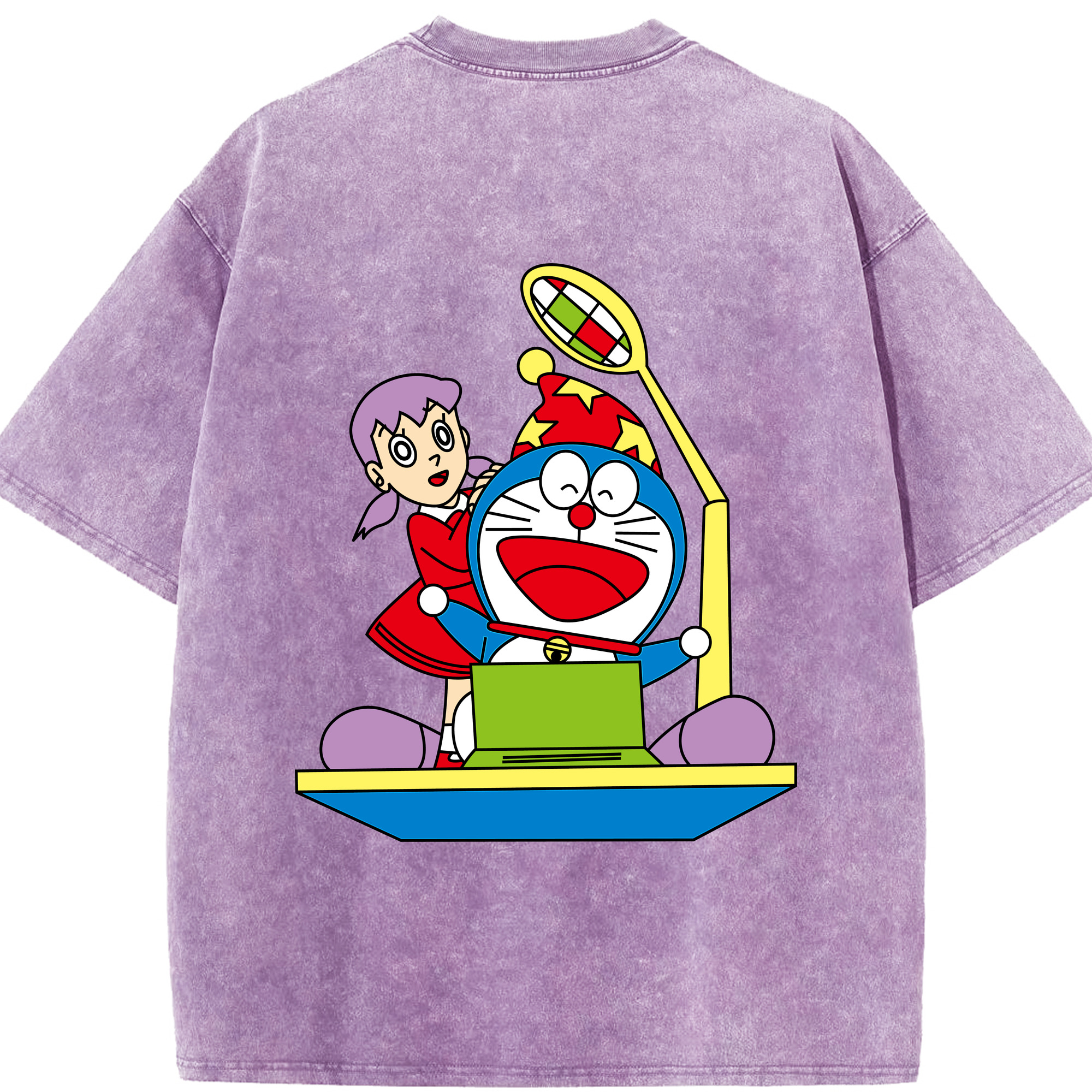 （画像用） ドラえもん みなもと しずか Doraemon Shizuka Minamoto 綿100% ヴィンテージ風 半袖Tシャツ（背面プリント）
