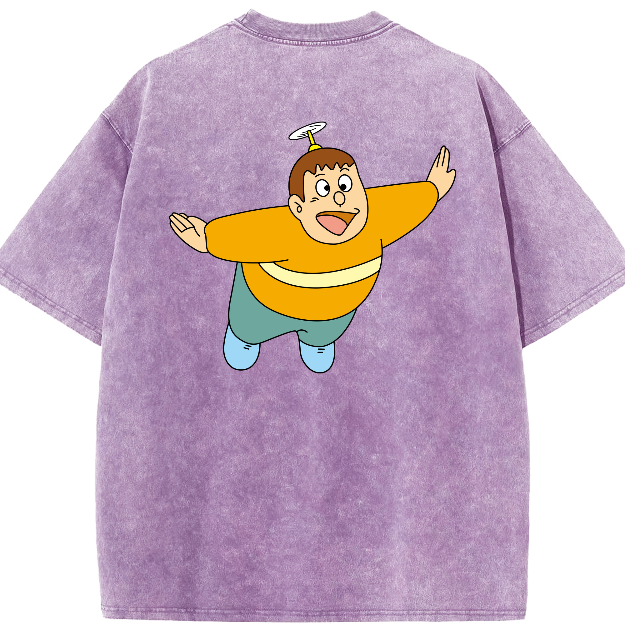 （画像用） ドラえもん 剛田武 Doraemon Gouta Takeshi 綿100% ヴィンテージ風 半袖Tシャツ（背面プリント）