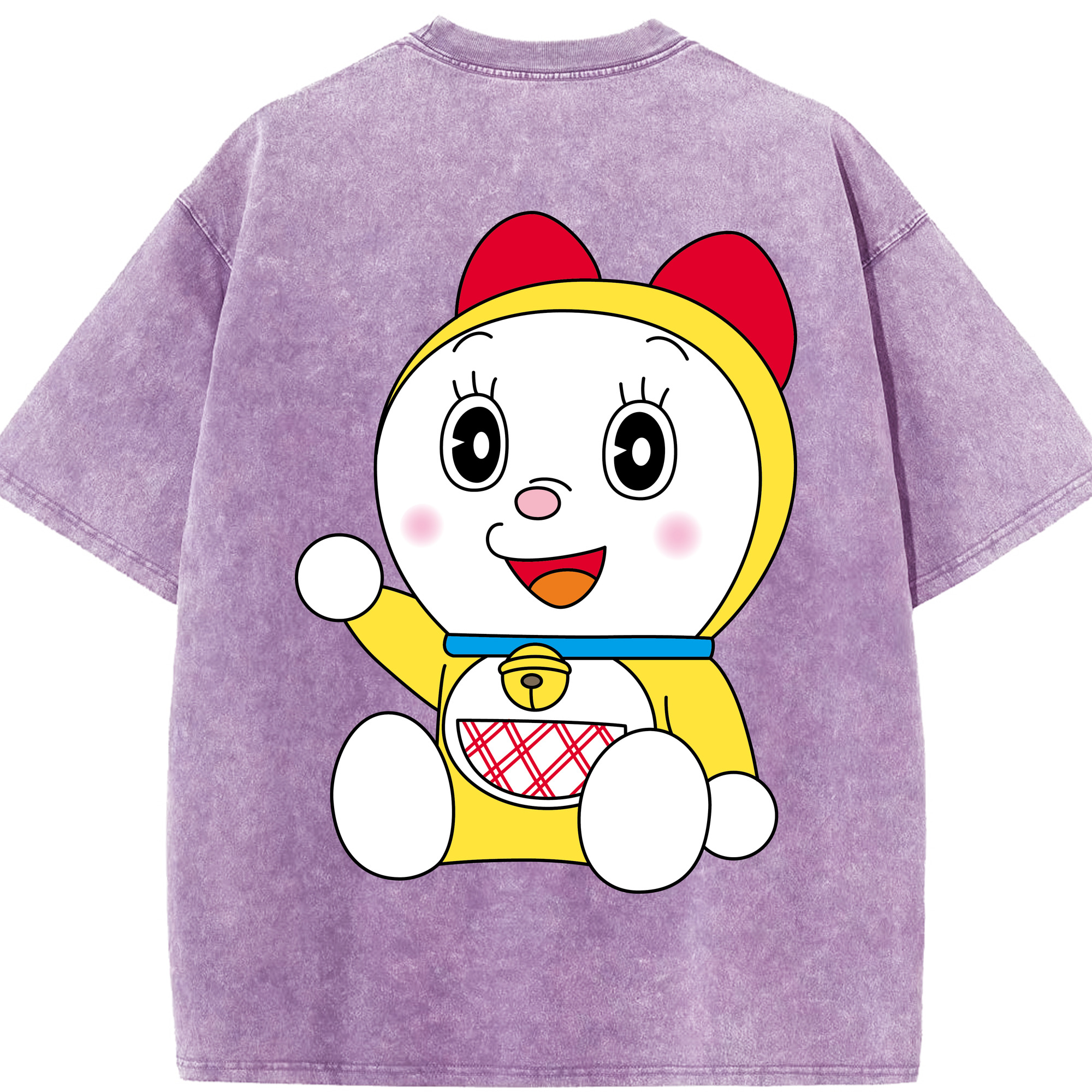 （画像用） ドラえもん ドラミ Doraemon Dorami 綿100% ヴィンテージ風 半袖Tシャツ（背面プリント）