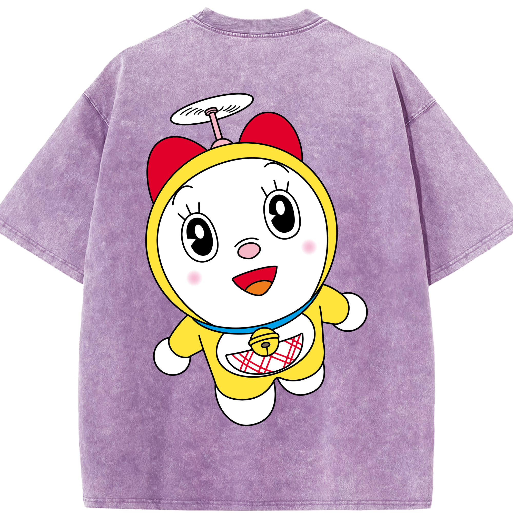 （画像用） ドラえもん ドラミ Doraemon Dorami 綿100% ヴィンテージ風 半袖Tシャツ（背面プリント）