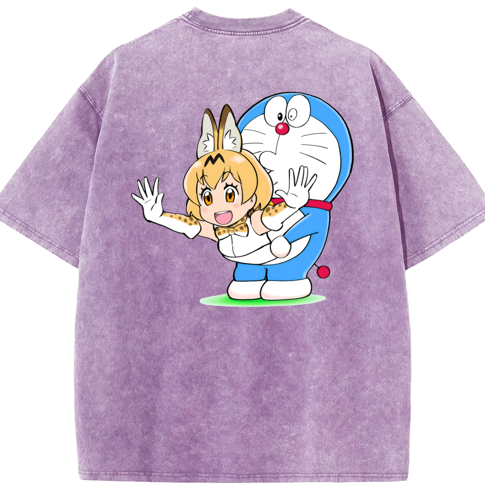 （画像用） ドラえもん Doraemon 綿100% ヴィンテージ風 半袖Tシャツ（背面プリント）