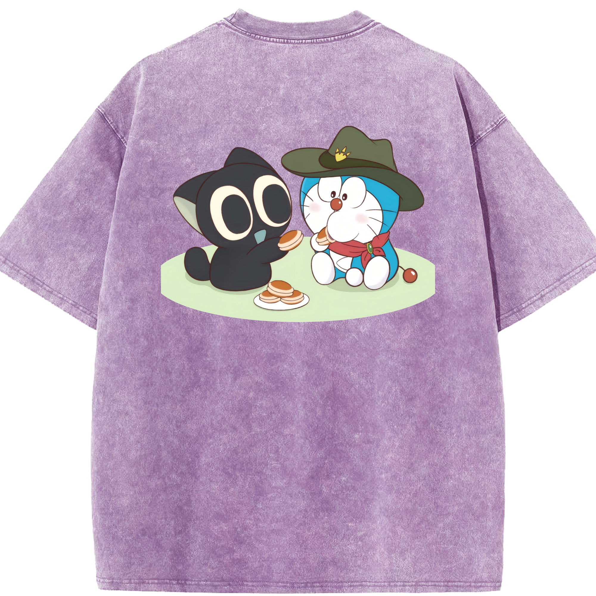 （画像用） ドラえもん Doraemon 綿100% ヴィンテージ風 半袖Tシャツ（背面プリント）
