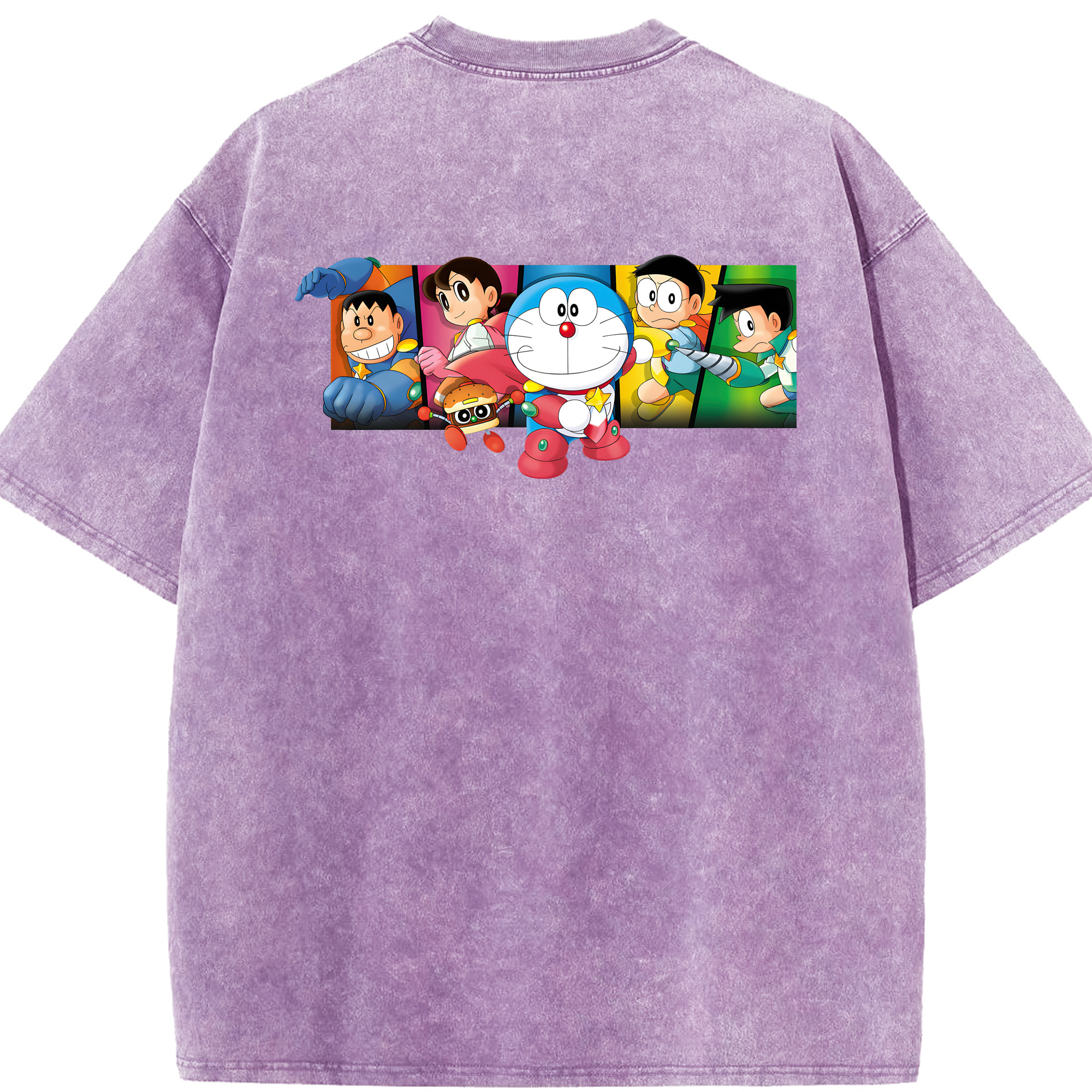 （画像用） ドラえもん Doraemon 綿100% ヴィンテージ風 半袖Tシャツ（背面プリント）