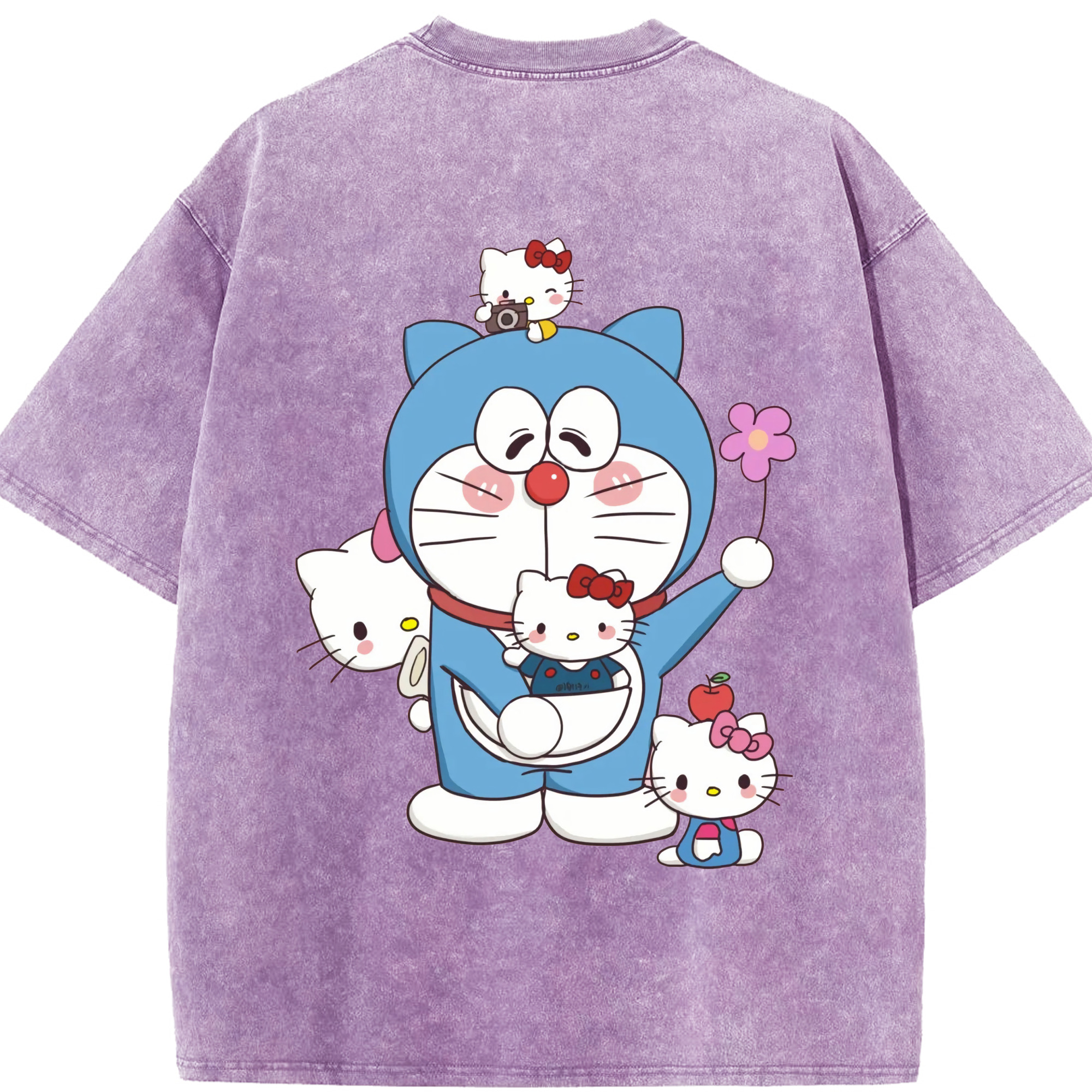 （画像用） ドラえもん Doraemon 綿100% ヴィンテージ風 半袖Tシャツ（背面プリント）