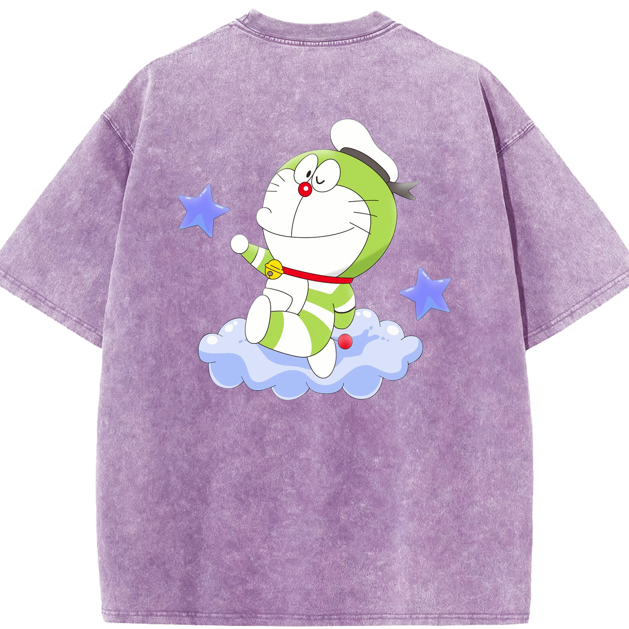 （画像用） ドラえもん Doraemon 綿100% ヴィンテージ風 半袖Tシャツ（背面プリント）