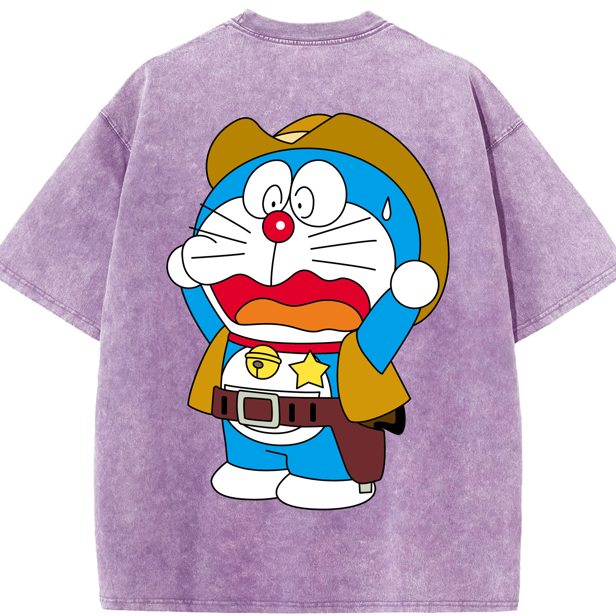 （画像用） ドラえもん Doraemon 綿100% ヴィンテージ風 半袖Tシャツ（背面プリント）